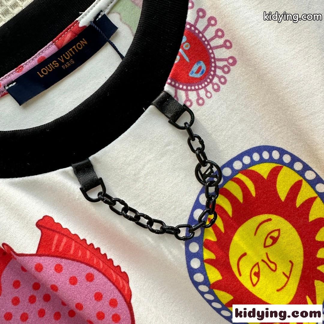 LV × YK フェイスプリントセルフタイTシャツ ルイ・ヴィトン Tシャツ コピー-2