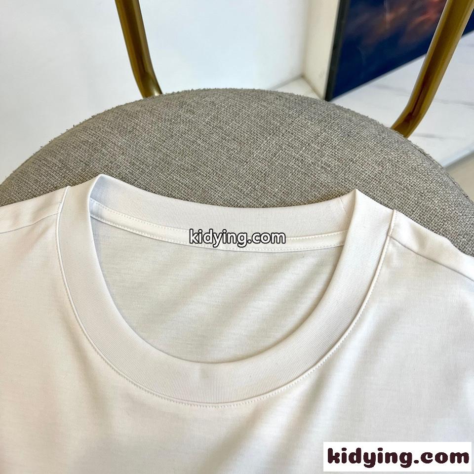 ベーシック ロゴ クルーネック 半袖Tシャツ ヴェルサーチェ Tシャツ 偽物 ホワイト-4