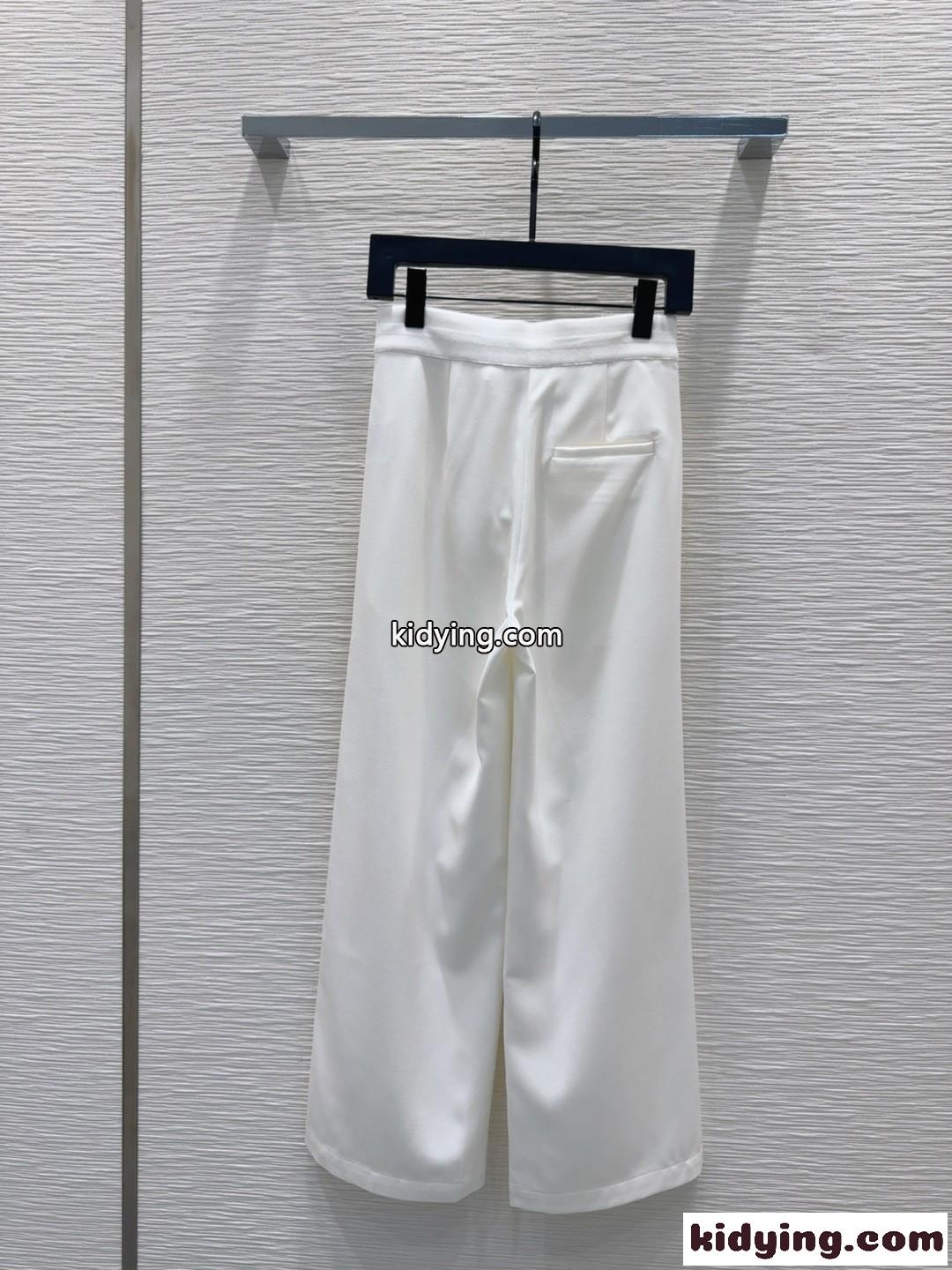 シンプル ロゴ入り ロングパンツ アレキサンダーワング パンツ コピー ホワイト-4