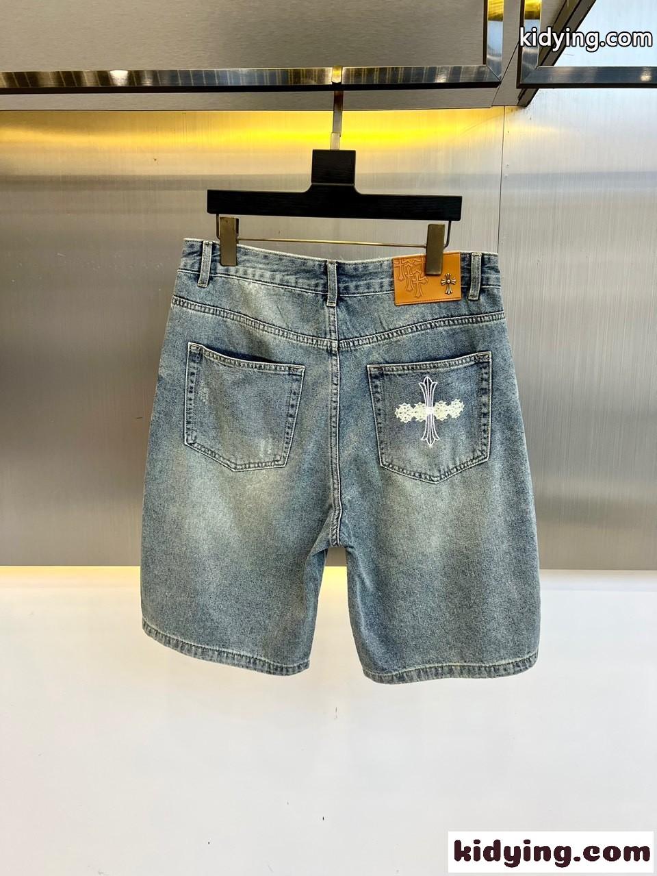 合わせやすい クロムハーツ パンツ 偽物 コットン デニム ショートパンツ-0