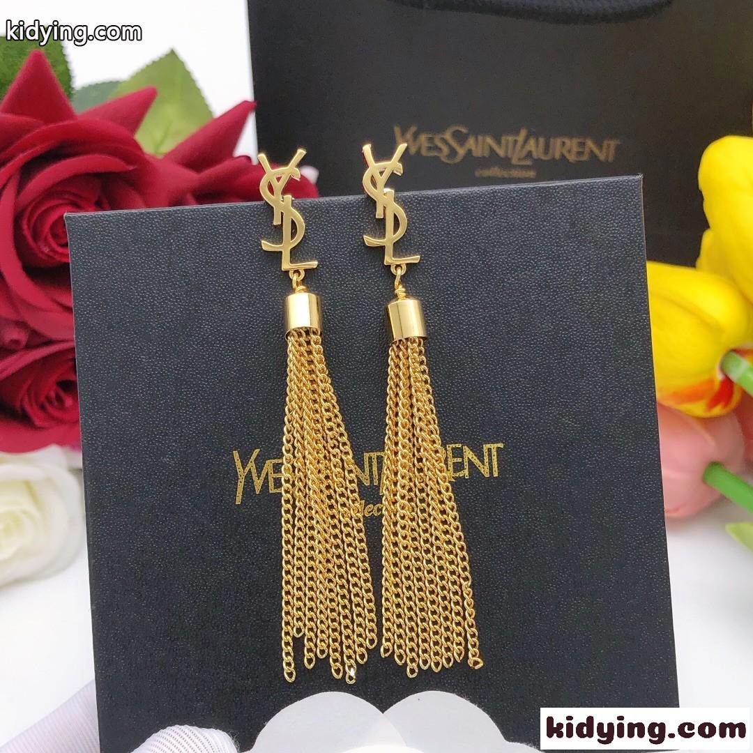 存在感抜群 YSL ロゴ タッセルピアス イヴ・サンローラン ピアス コピー レディース-1