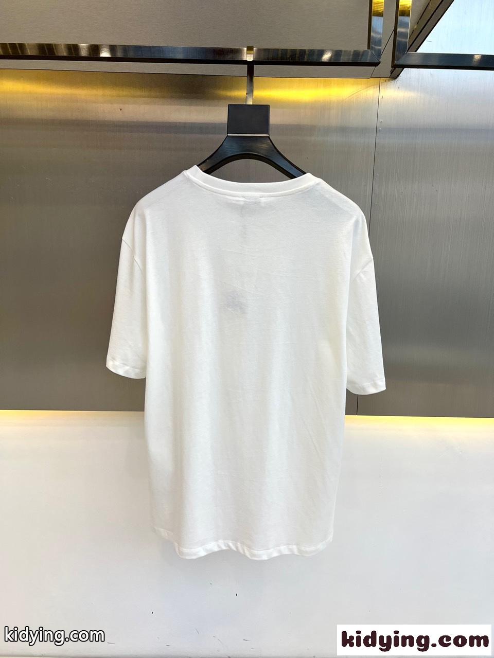 ロゴ ローズ コットンTシャツ バーバリー 半袖Tシャツ コピー ホワイト-3