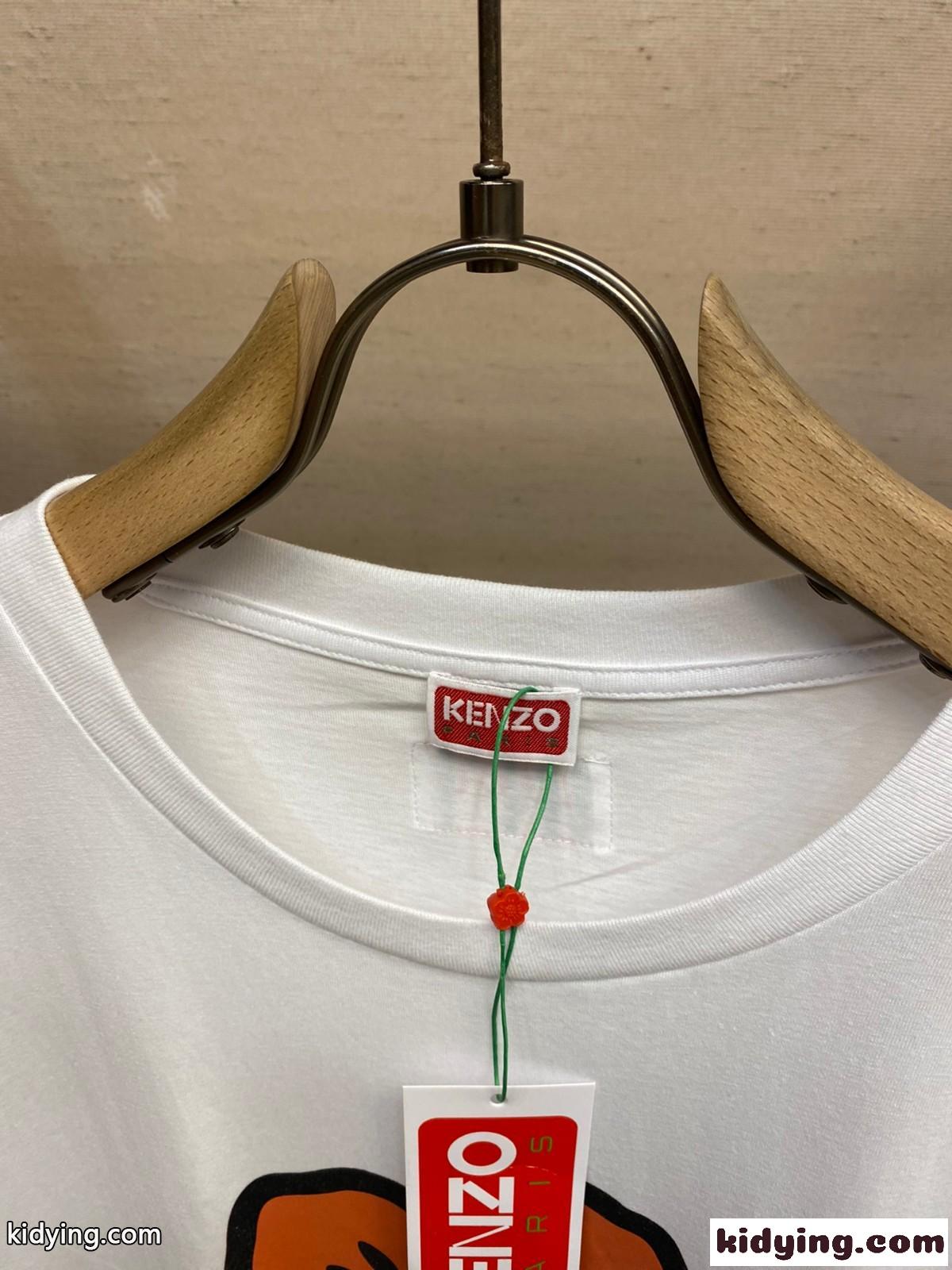 ユニセックス 快適 コットン 半袖Tシャツ ケンゾー Tシャツ コピー クルーネック ホワイト-2