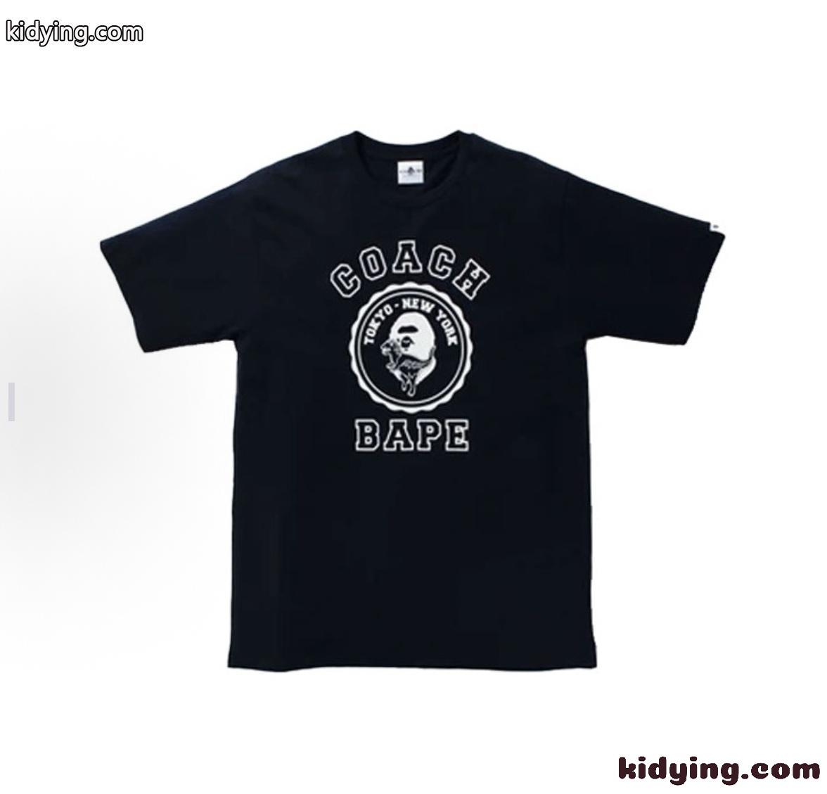 注目コラボ BAPE X COACH 半袖Tシャツ コーチ Tシャツ スーパーコピー ユニセックス-5