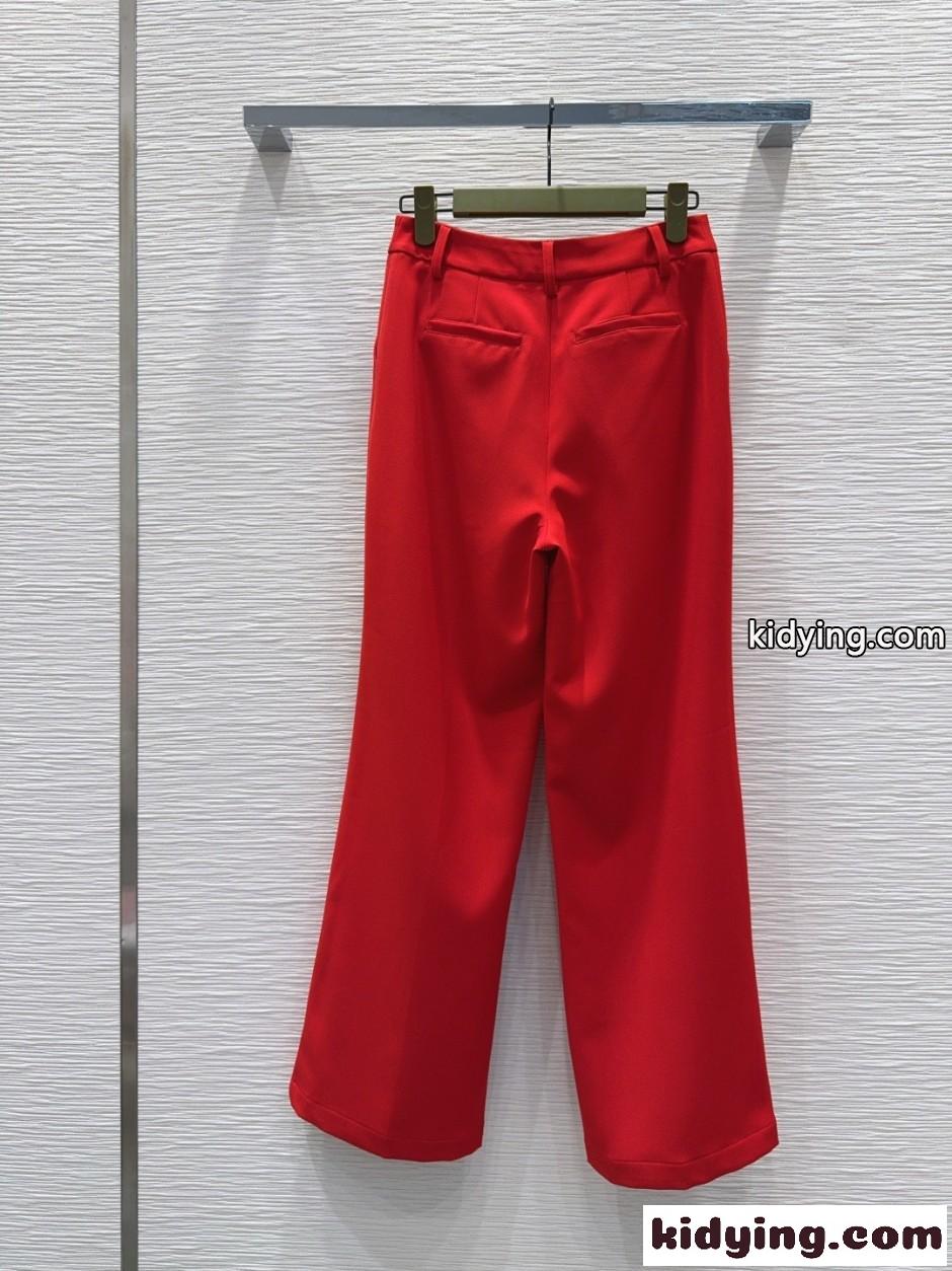 洗練された ダブルGボタン付き トラウザーズ グッチ スラックス コピー レッド-5