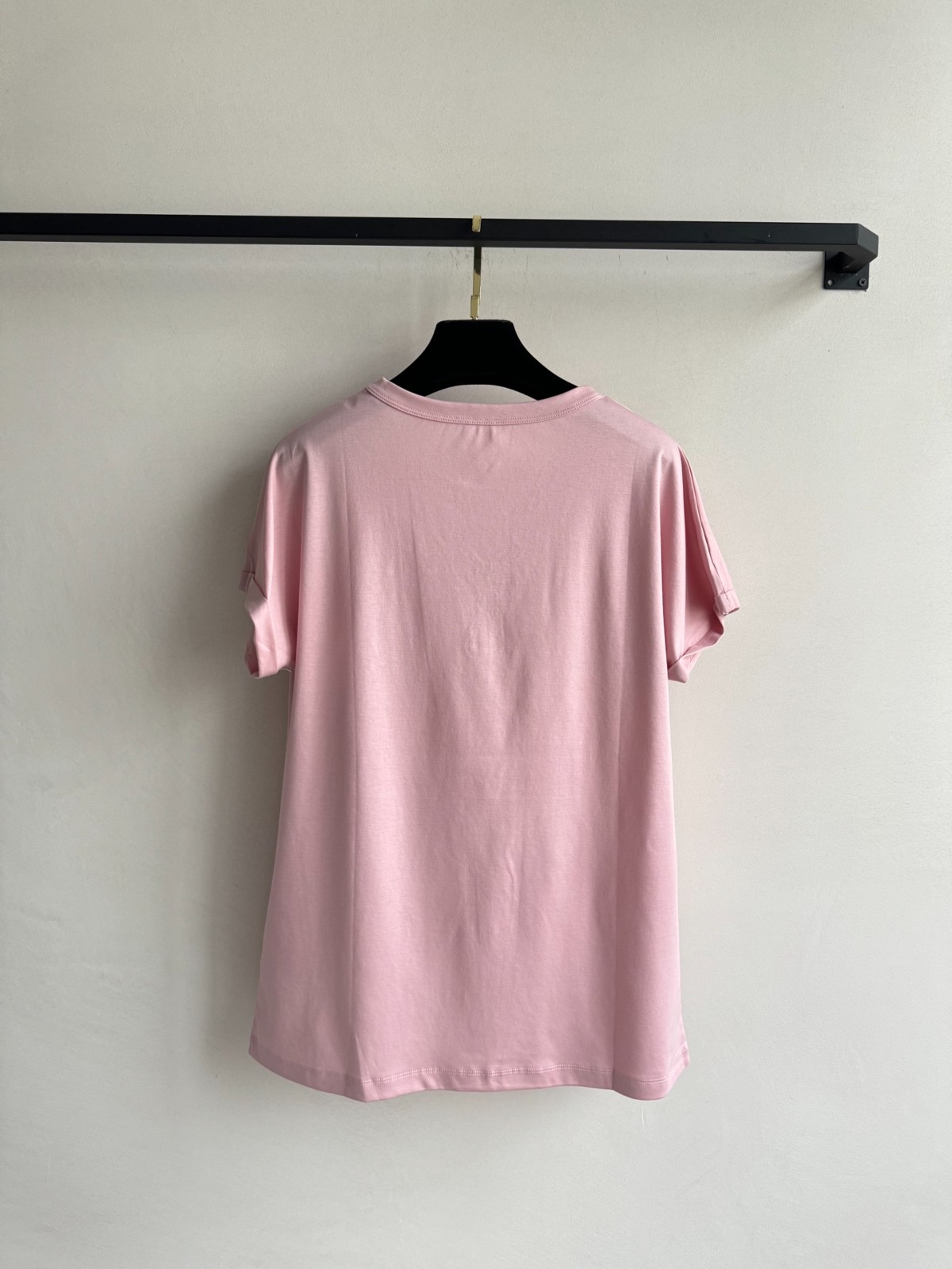 イヴ・サンローラン Tシャツ コピー 洗練された カジュアル YSLロゴ 半袖Tシャツ ピンク-0