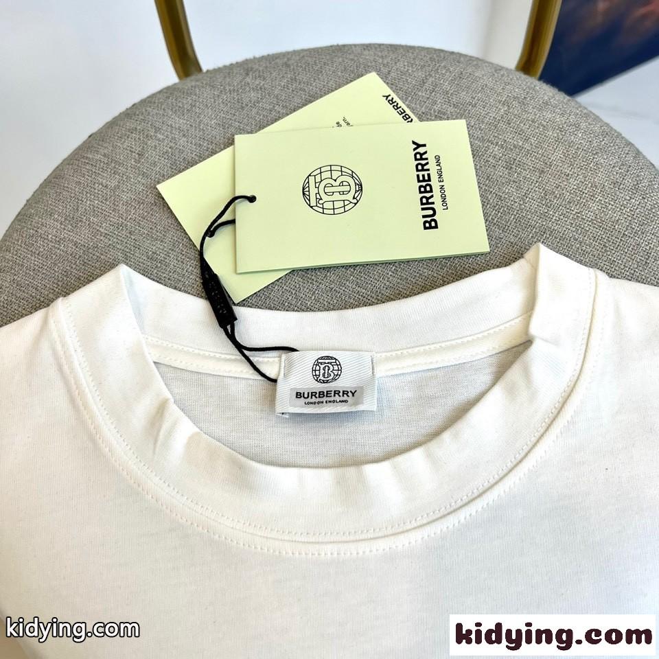 カジュアル リラックス 刺繍入り 半袖Tシャツ バーバリー Tシャツ コピー ホワイト-2