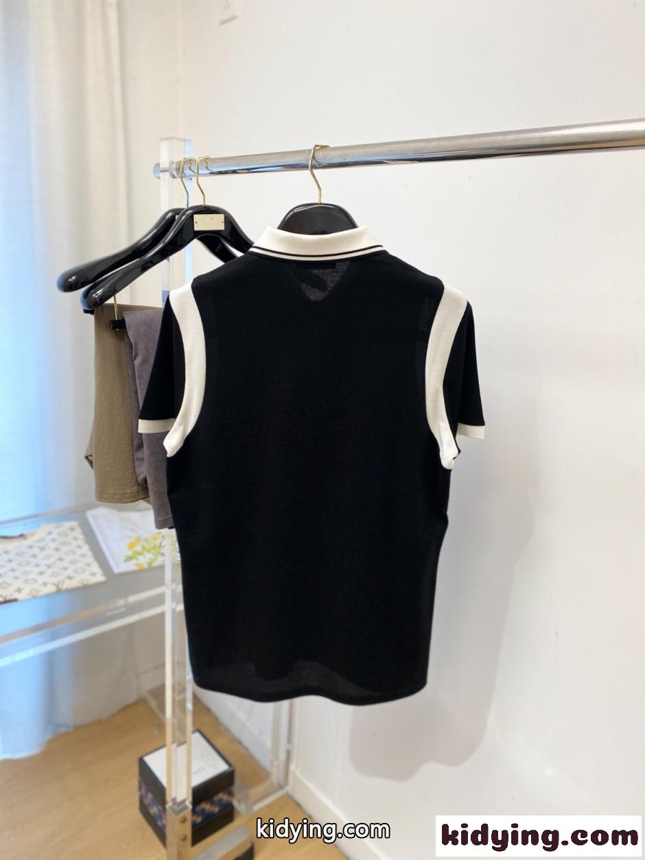 スクリプトロゴ コットンピケ ポロシャツ モンクレール Tシャツ 偽物 ブラック-3