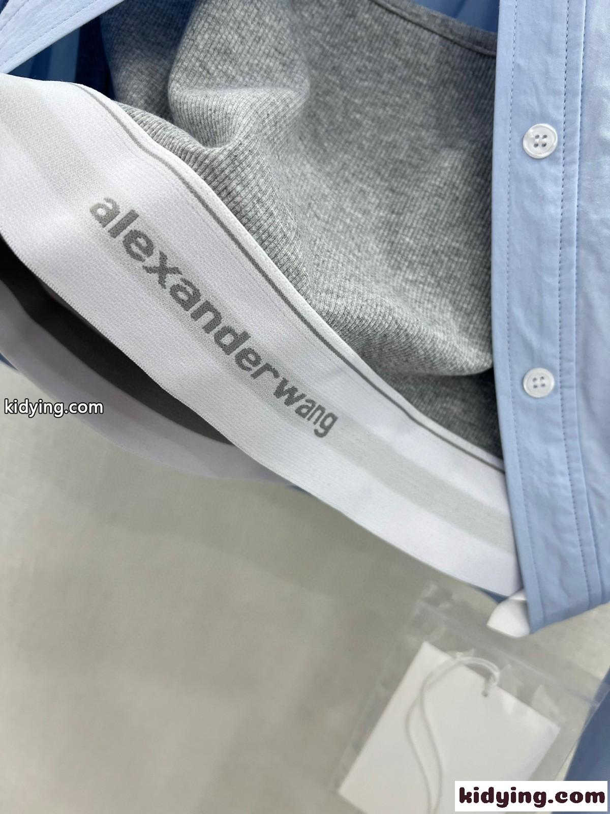 コットン レイヤード クロップボレロ アレキサンダーワング シャツ コピー ブルー-1