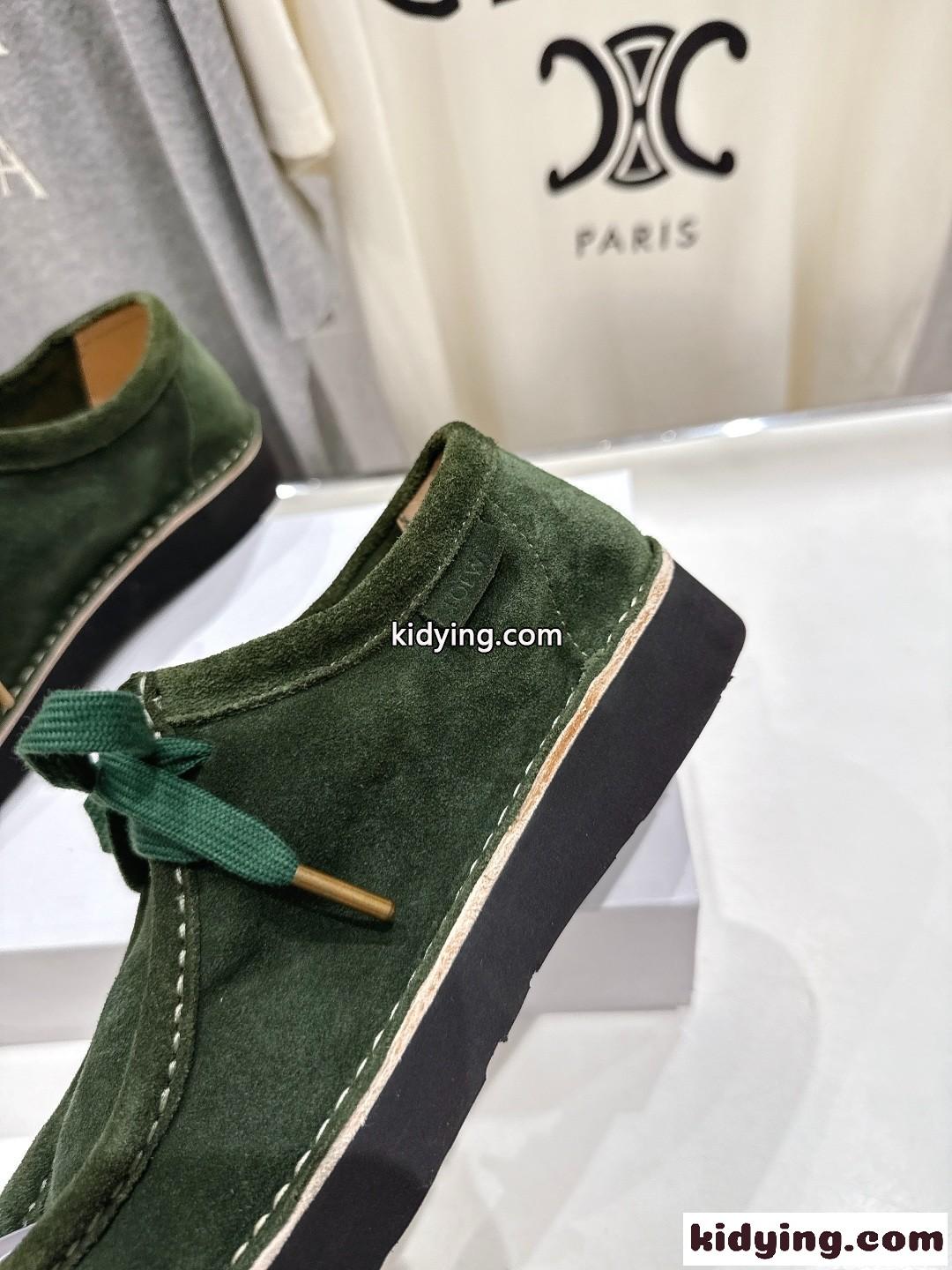 LOEWE ロエベ シューズ スーパーコピー ファロ スエード ボートシューズ グリーン-1