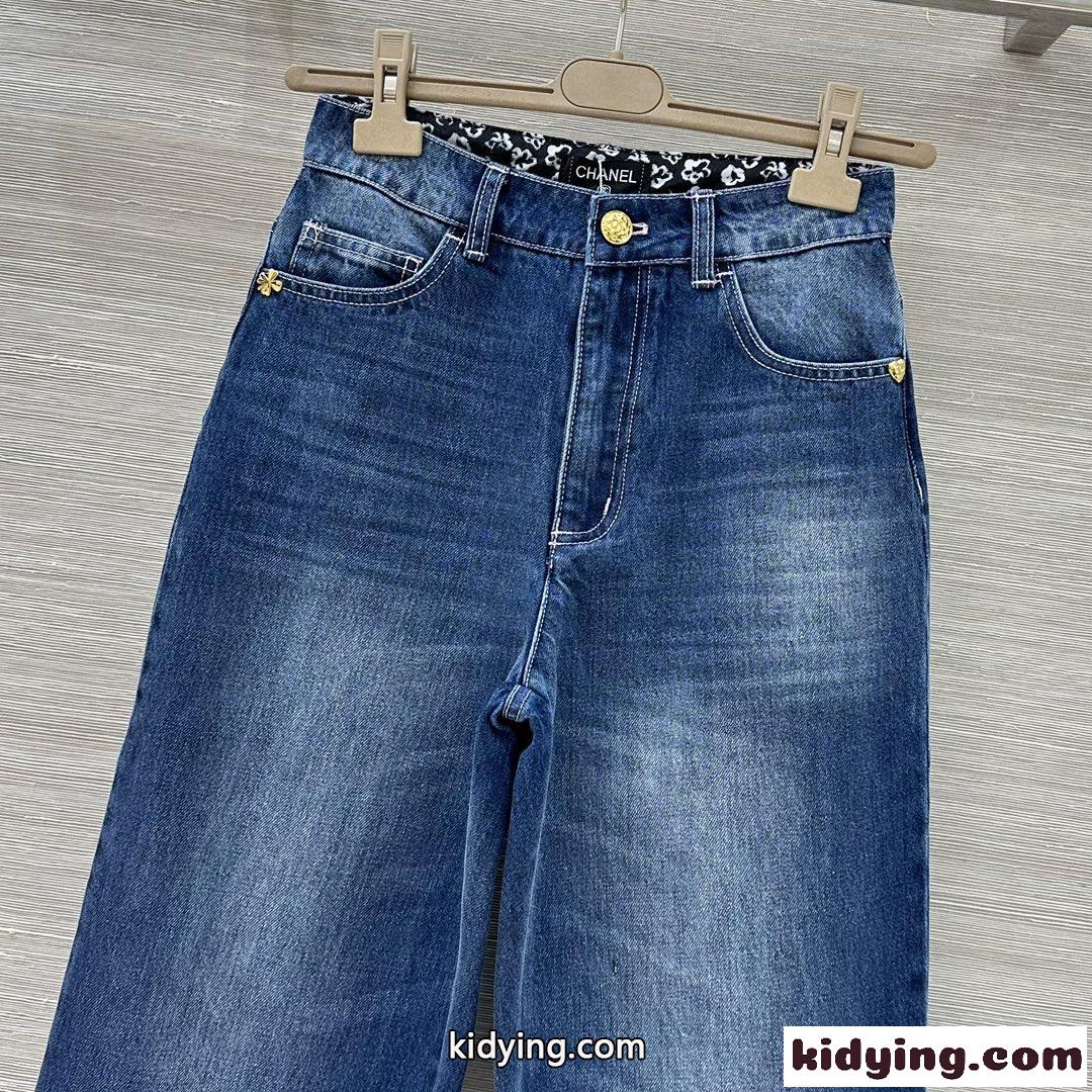 定番 合わせやすい デニムパンツ シャネル ジーンズ コピー ブルー-1