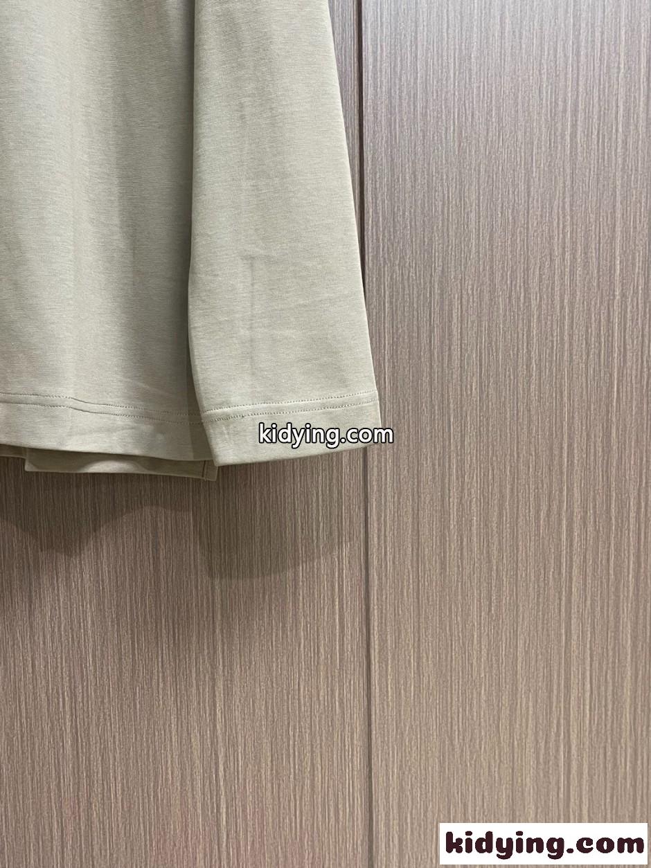 ベーシック ロゴ刺繍 長袖Tシャツ エルメネジルド・ゼニア Tシャツ 偽物-4