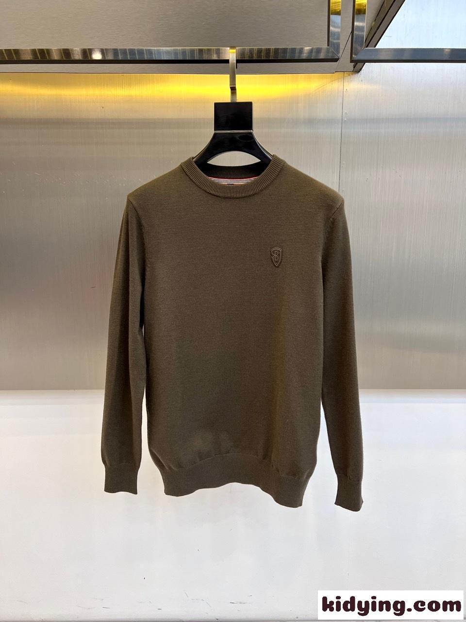 合わせやすい ロゴ クルーネック シンプル 上品 バーバリー セーター 偽物-0