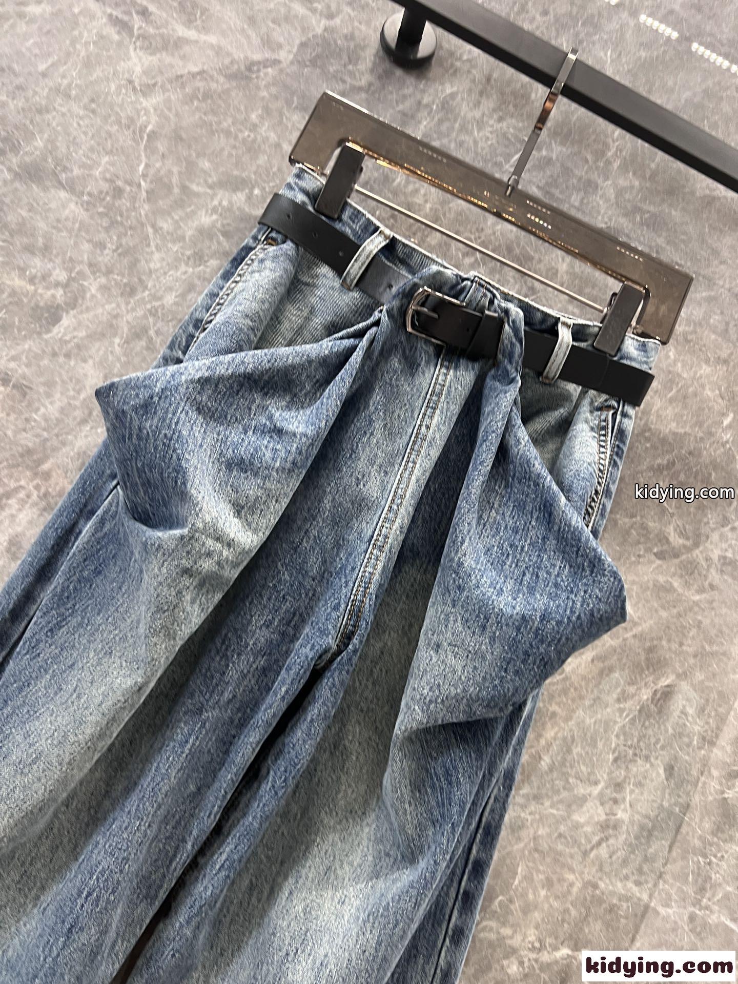 おしゃれ ドレープ ジーンズ ロエベ パンツ コピー デニムパンツ-2