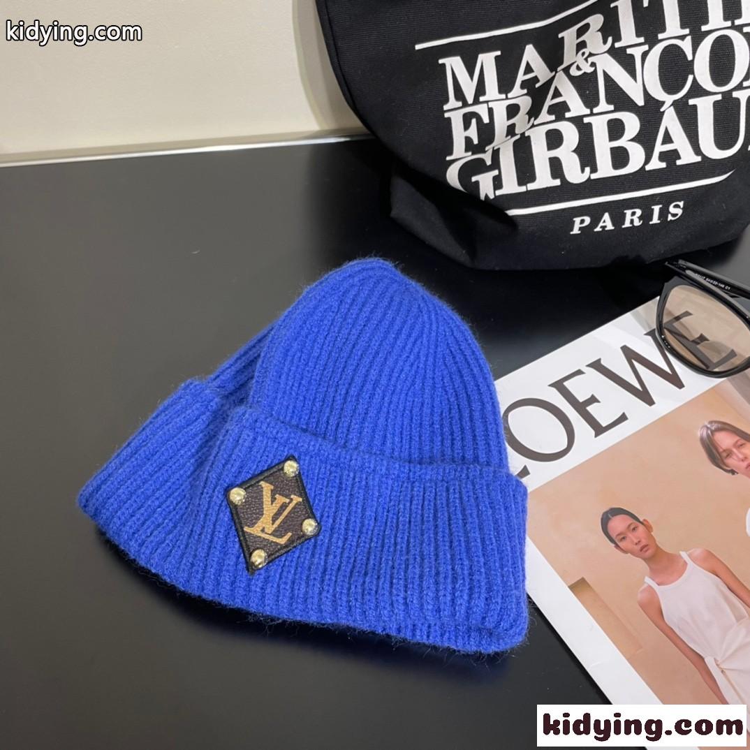 ビーニー・LV ニットキャップ ルイヴィトン 帽子 偽物 定番 合わせやすい ブルー-4