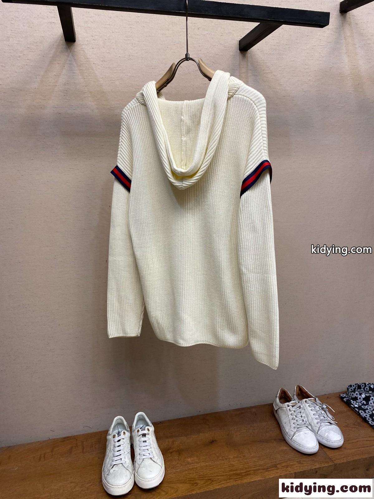 フード付き ウール&カシミヤ ニット グッチ セーター コピー ベージュ-2