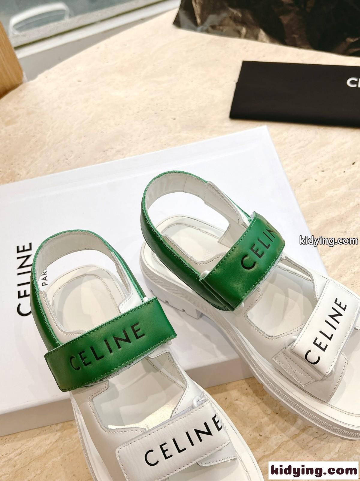 セリーヌ サンダル コピー CELINE レオ ベルクロストラップ サンダル レディース-3