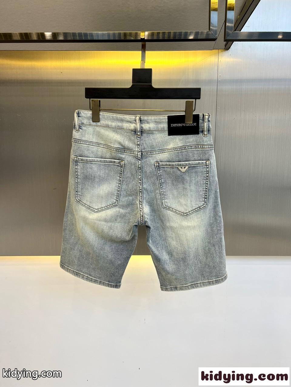 アルマーニ ジーンズ 偽物 メンズ ストレッチ デニム ショートパンツ-1