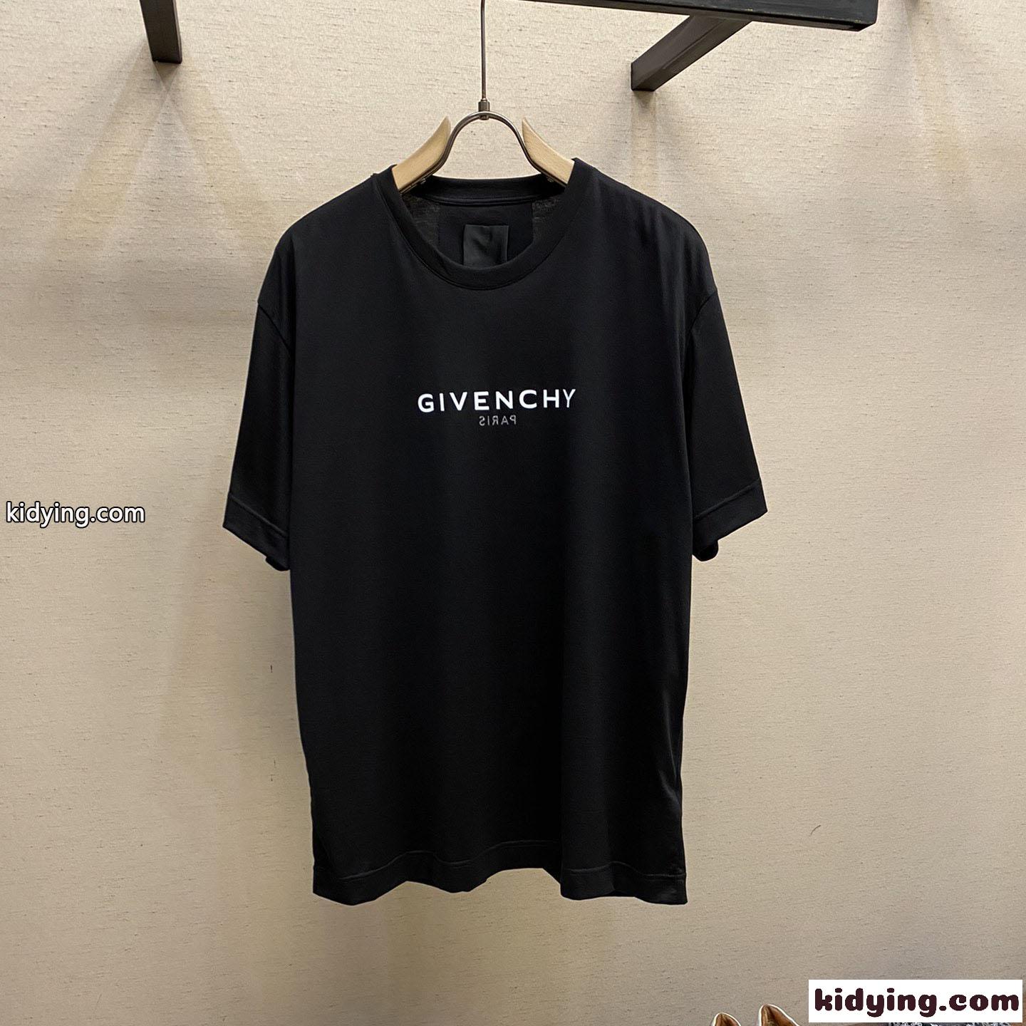 シンプル ジバンシィ Tシャツ コピー ロゴ プリント クルーネック 半袖 トップス-0