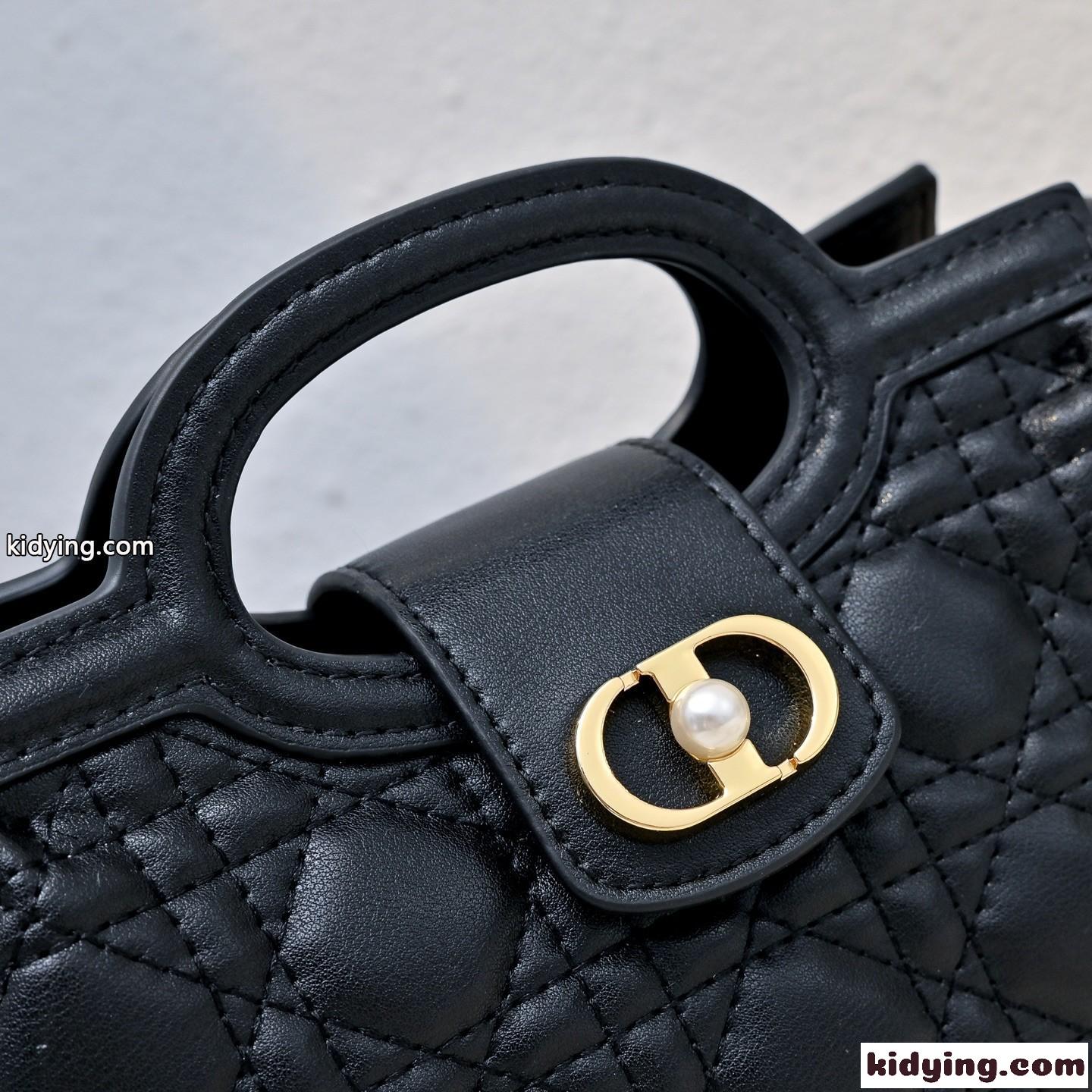 人気 新作 クリスチャン・ディオール バッグ コピー Dior Jolie トップハンドル ミニバッグ ブラック-2