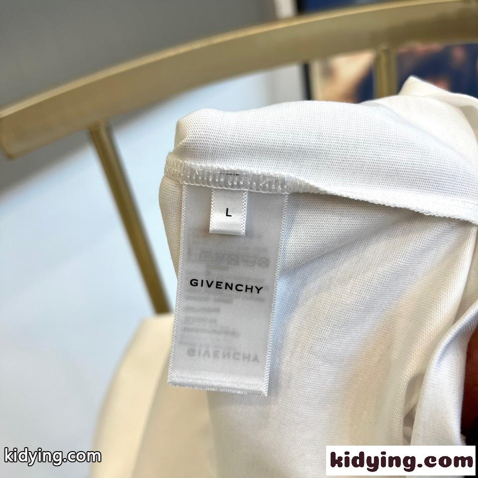 シンプル カジュアル クルーネック 半袖Tシャツ ジバンシィ Tシャツ 偽物 ホワイト-3
