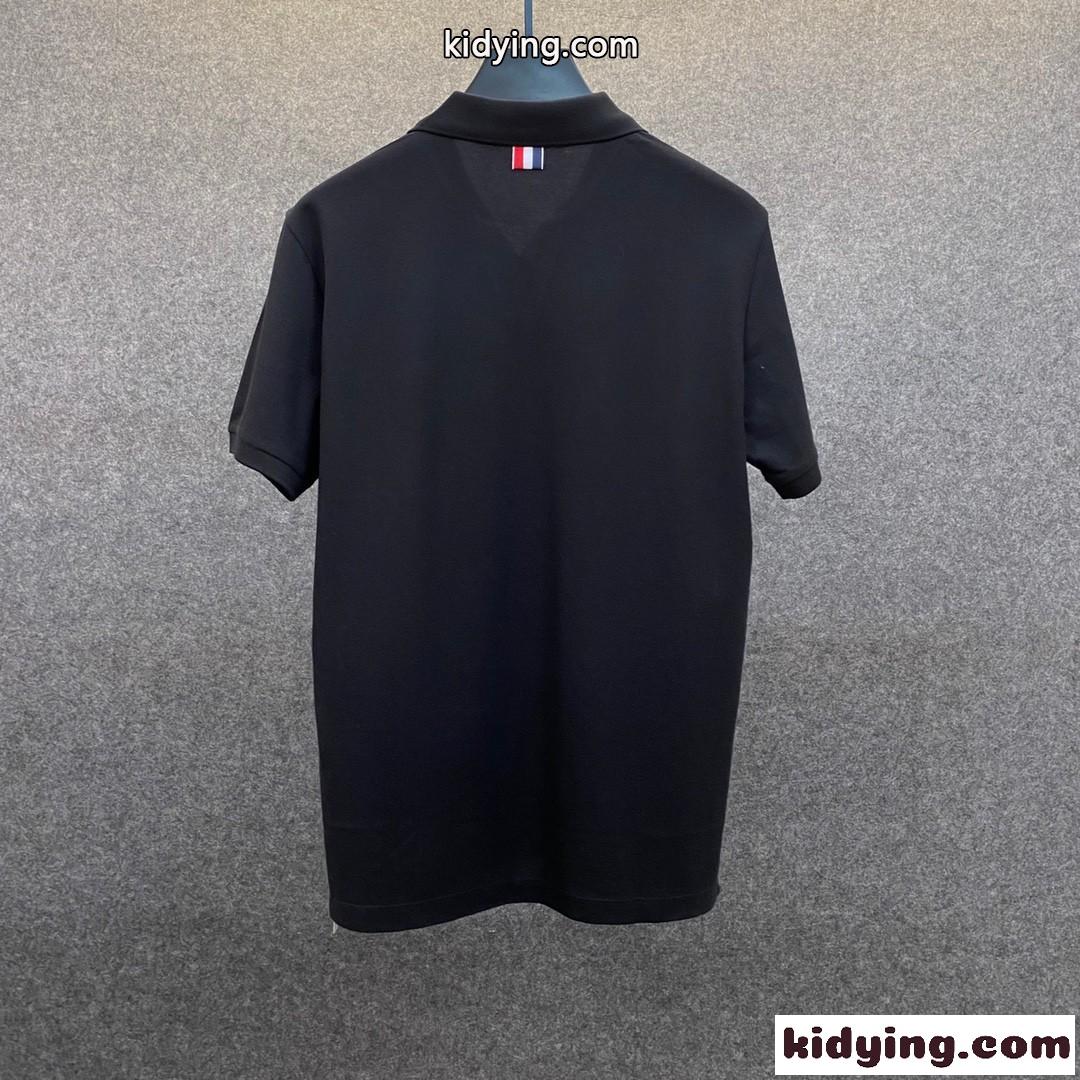 カジュアル ポロシャツ トムブラウン tシャツ コピー 半袖 メンズ トップス コットン 着心地いい ストレッチ-4