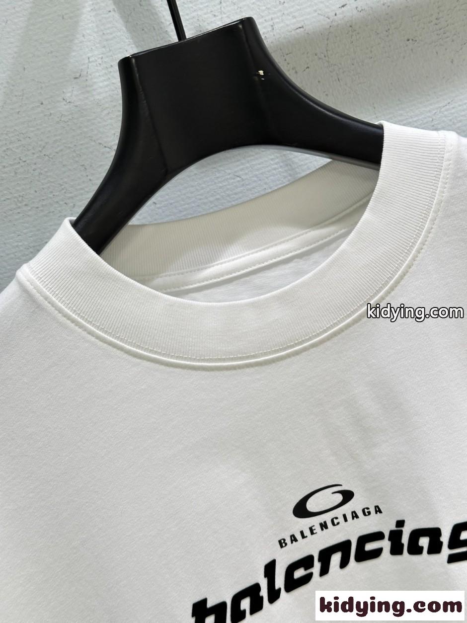 定番 ロゴ コットン 半袖Tシャツ バレンシアガ Tシャツ コピー ホワイト-1