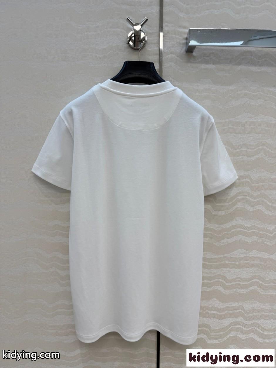 エルメス Tシャツ コピー 馬具プリント コットン クルーネックTシャツ ホワイト-4