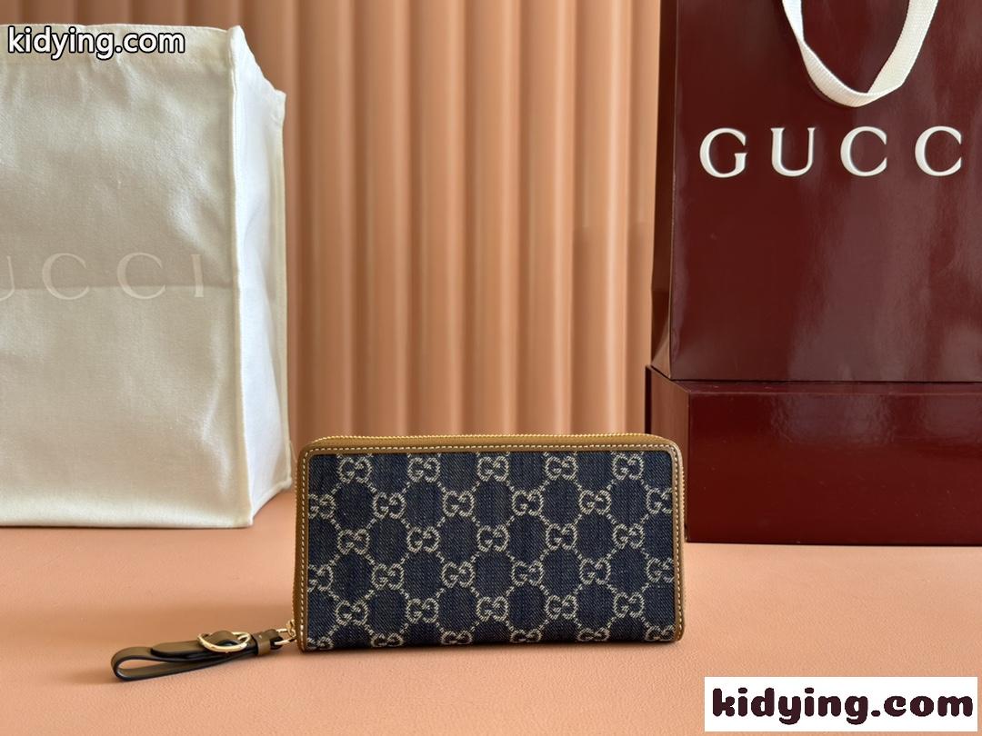 GGエンブレム ジップアラウンドウォレット グッチ 財布 スーパーコピー 819122 ブルー-0