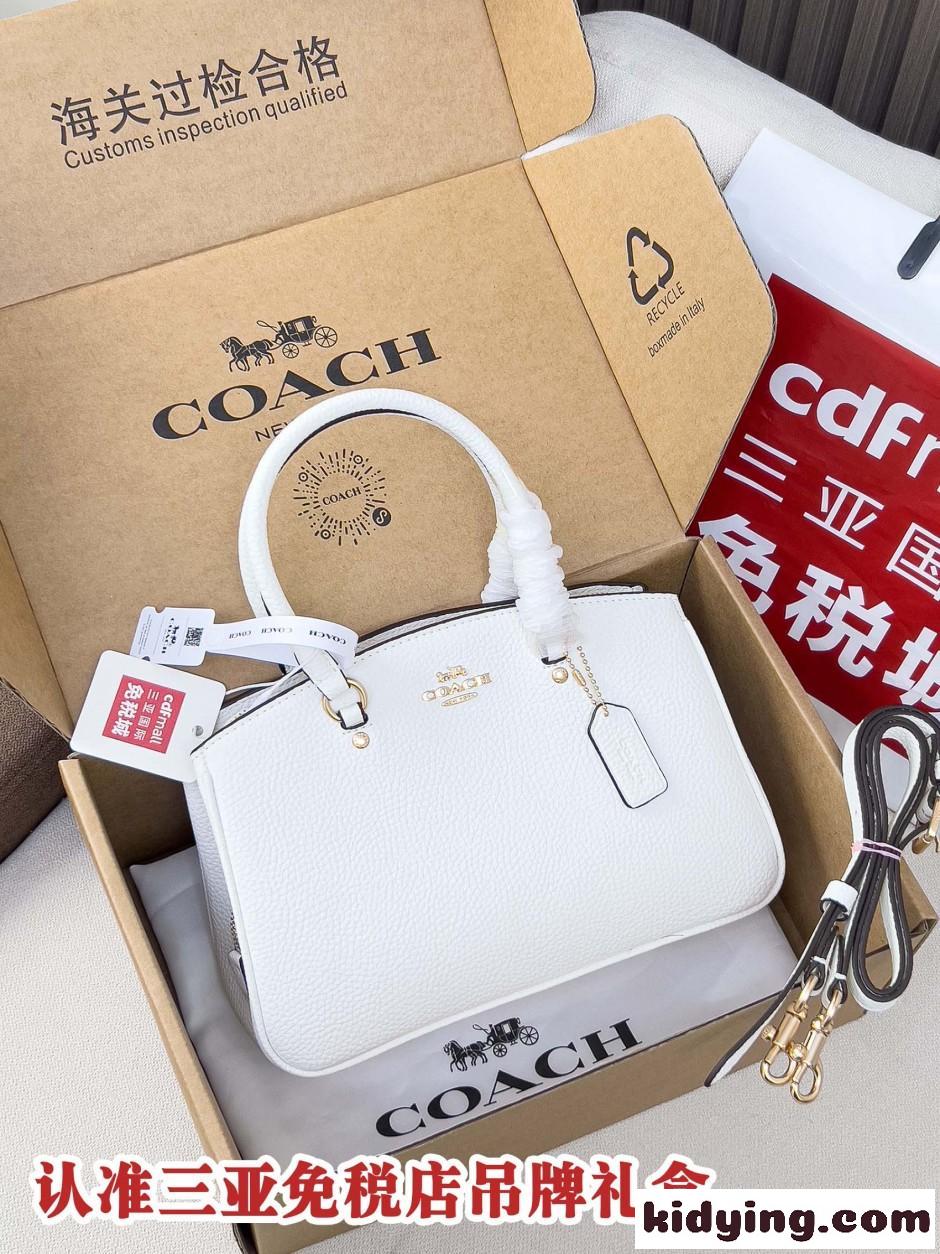 コーチ サバンナ スモール キャリーオール バッグ スーパーコピー グレインレザー 人気 ホワイト-2