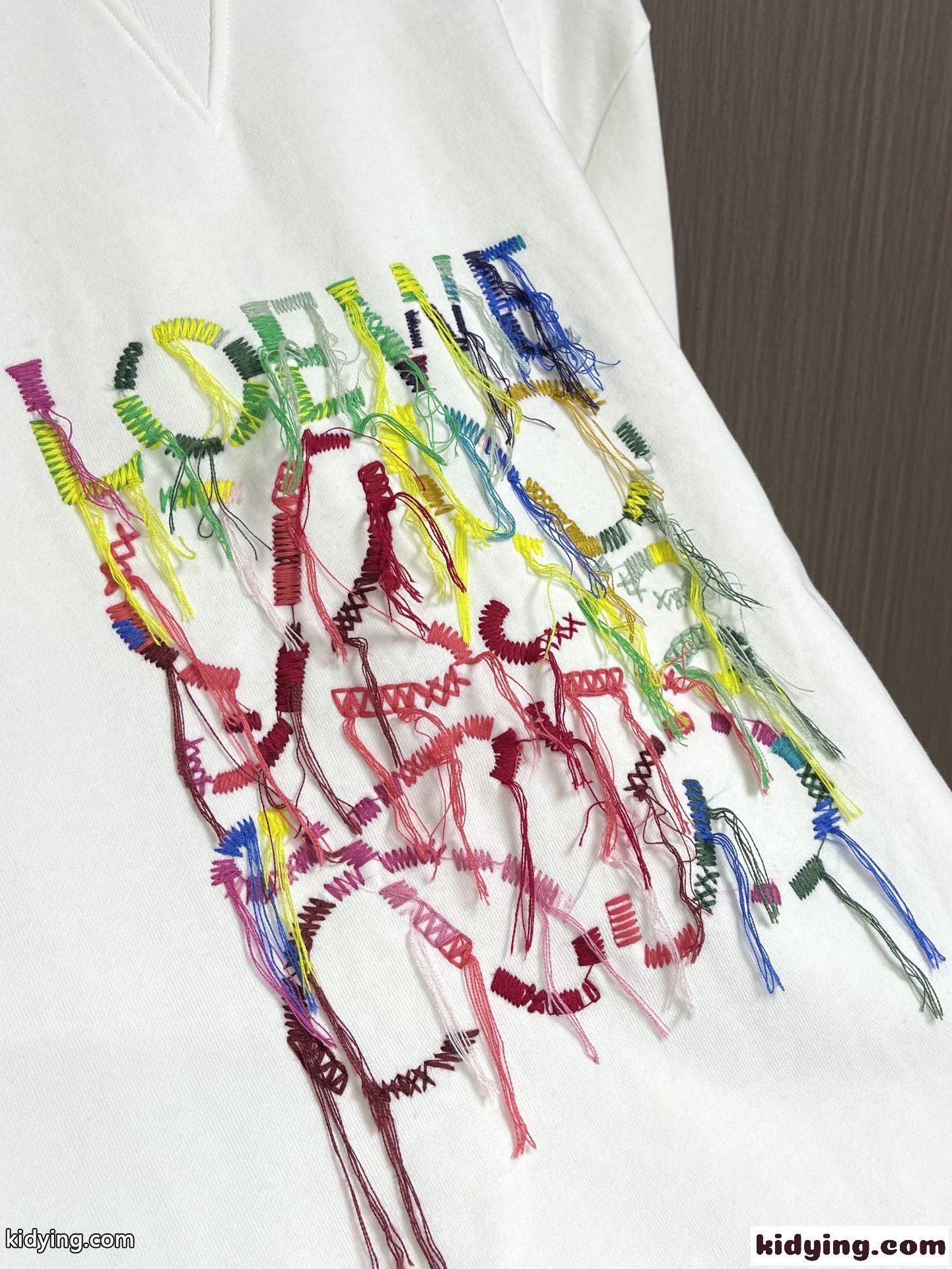 ロゴ刺繍 クルーネック スウェットシャツ ロエベ Tシャツ コピー 長袖Tシャツ ホワイト-3