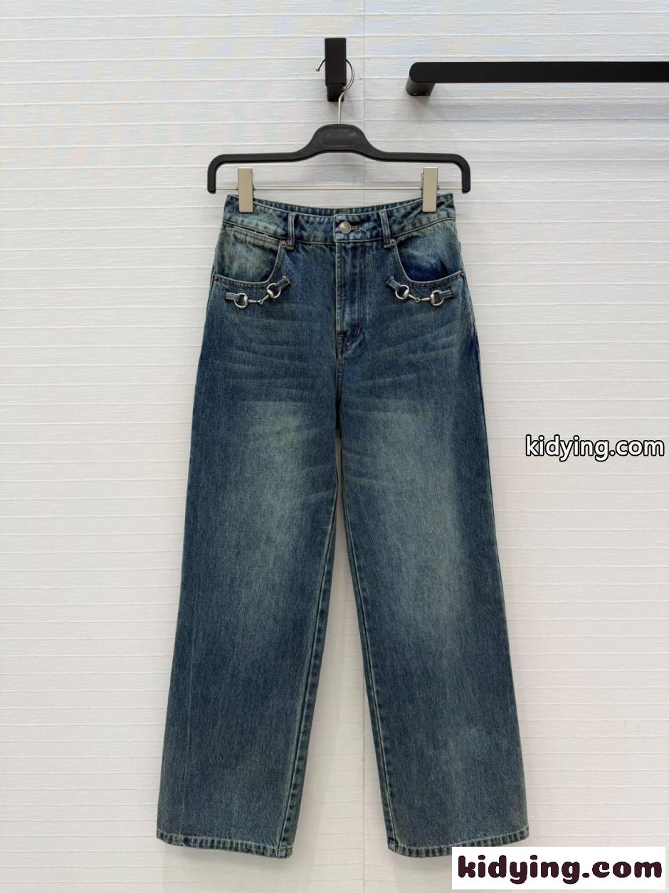 カジュアル ホースビット デニムパンツ グッチ ジーンズ コピー ロングパンツ-0