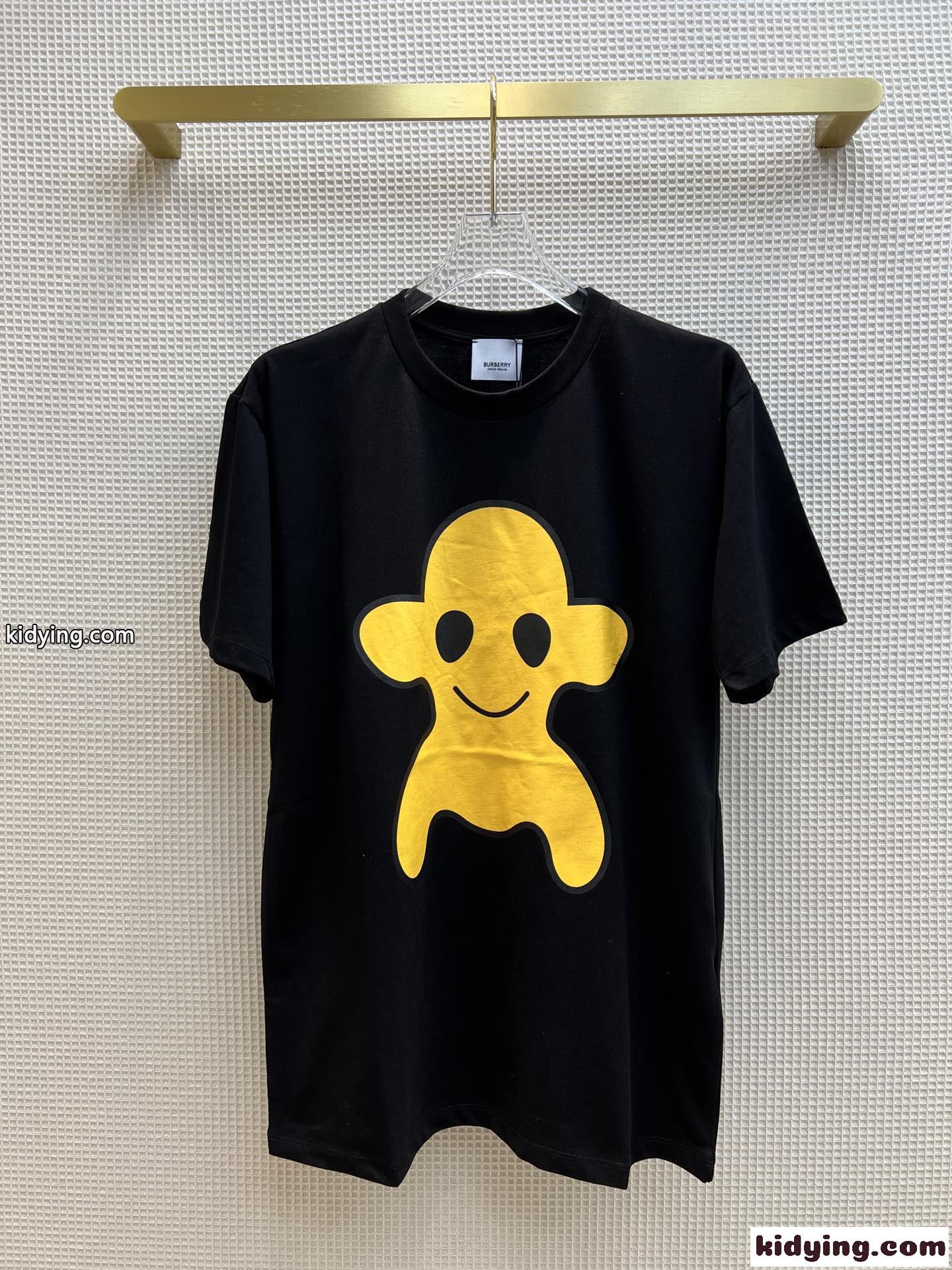 レディース メンズ 春夏 定番 ゆったり クルーネック バーバリー 半袖Tシャツ コピー 人気 可愛い プリント-4