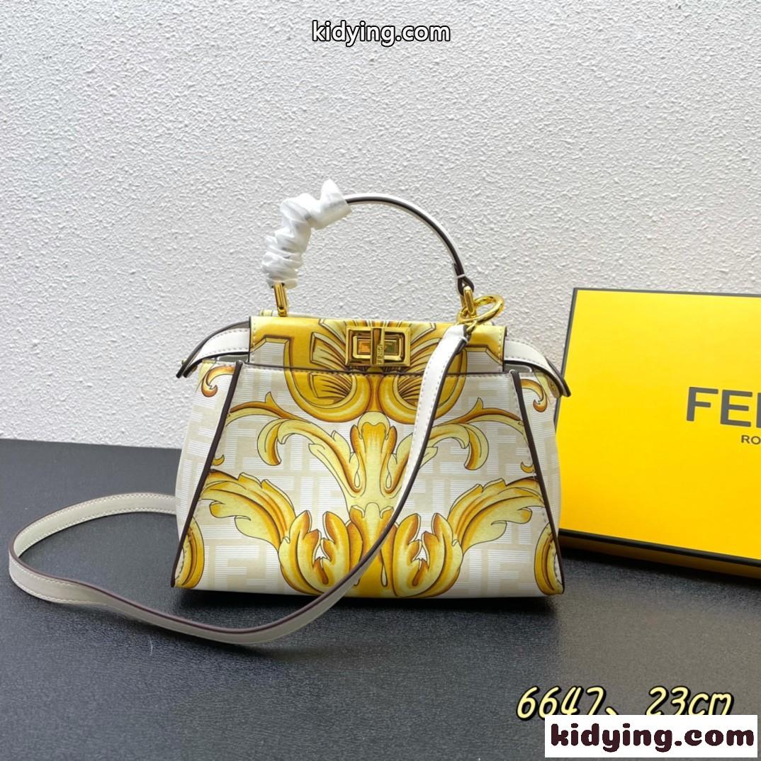 FENDI × VERSACE フェンダーチェ エレガント プリント フェンディ バッグ 人気 コピー レディース ハンドバッグ-0