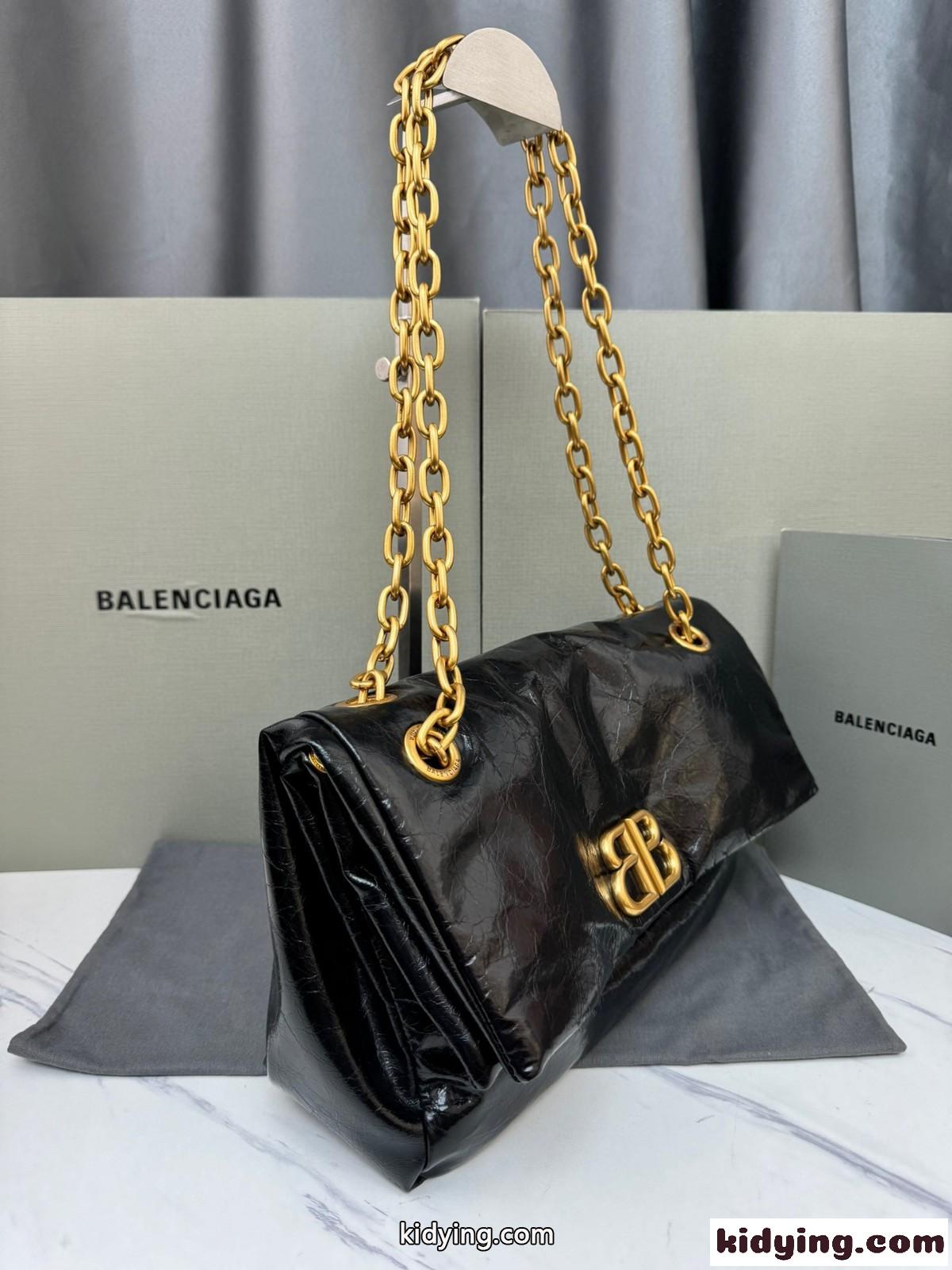 バレンシアガ レディース モナコ スモール チェーンバッグ スーパーコピー ゴールド金具-0