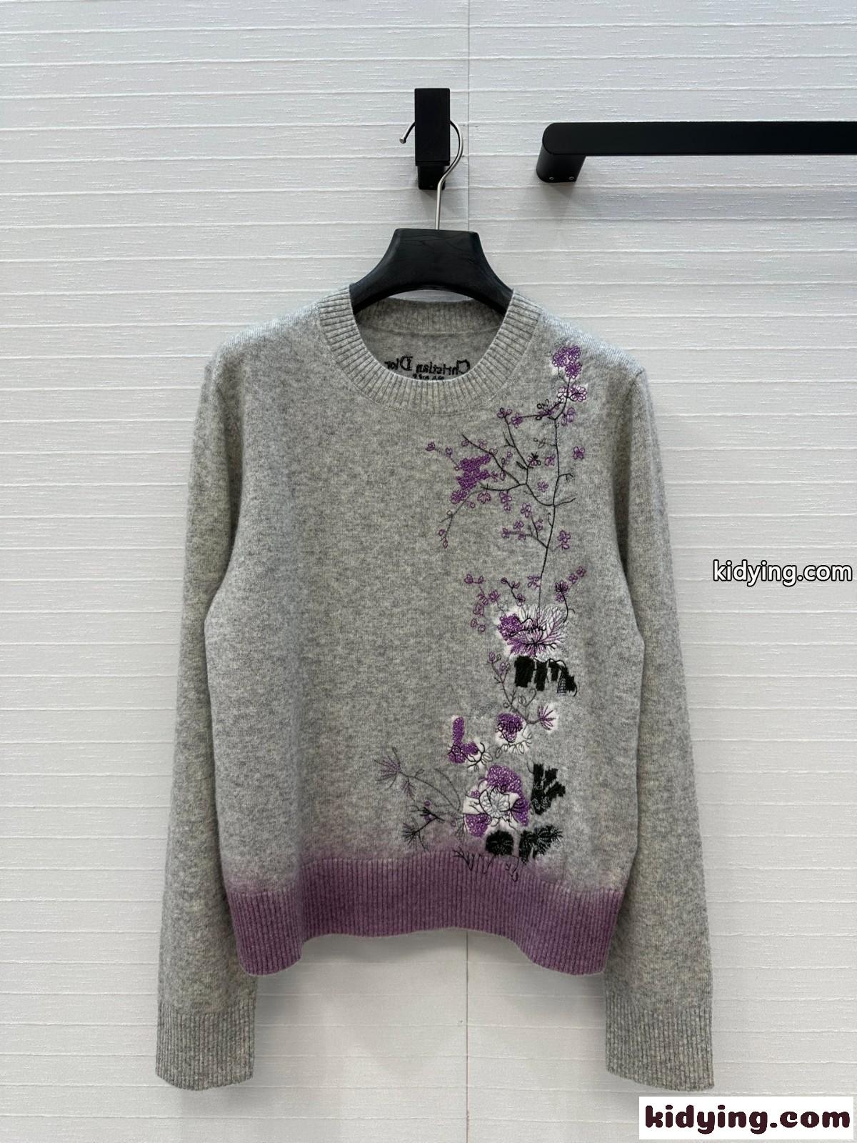 Dior Pivoine カシミヤニット クリスチャン・ディオール セーター スーパーコピー グレー-0