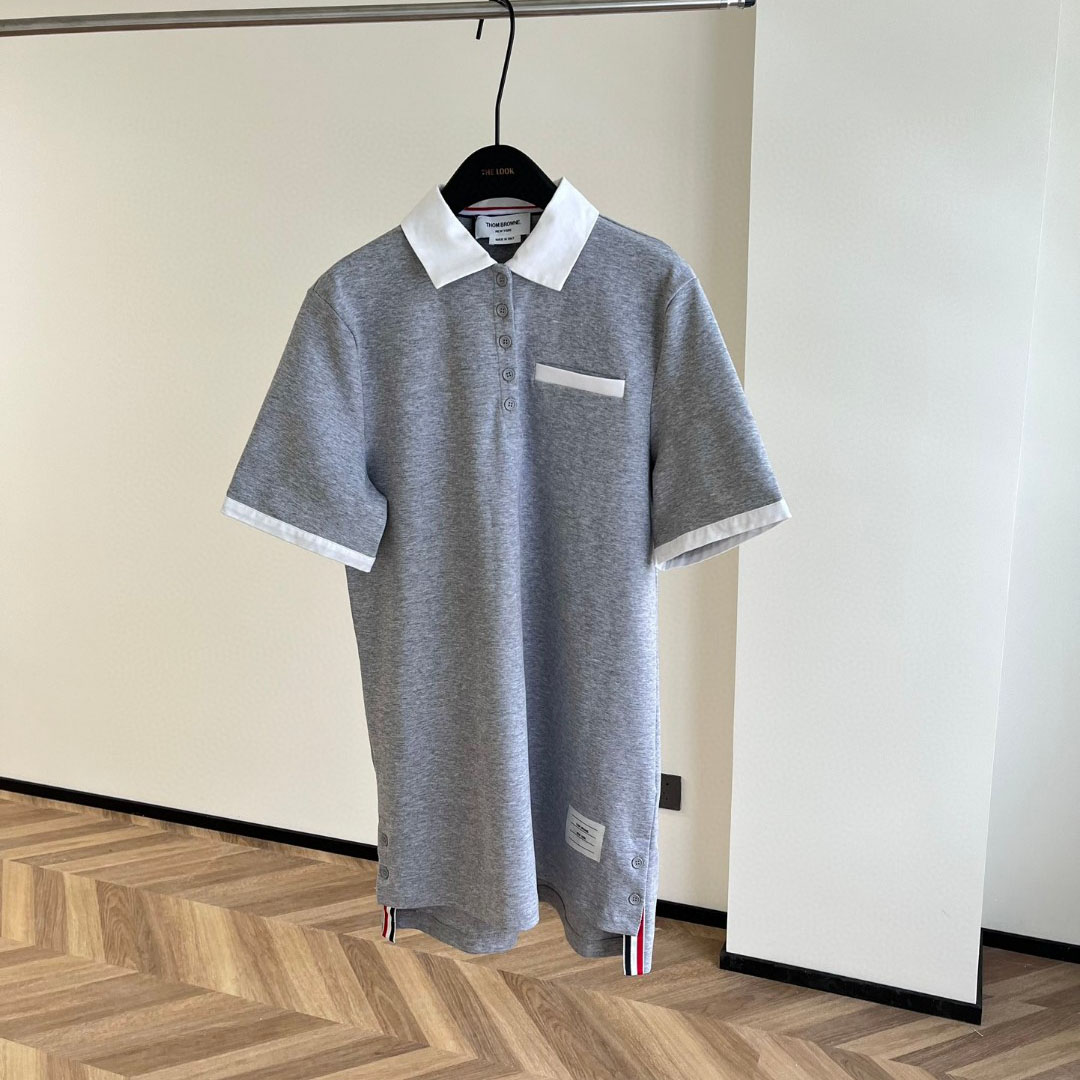カジュアル ポロネック ミニドレス トムブラウン ワンピース コピー ショートスリーブ-0