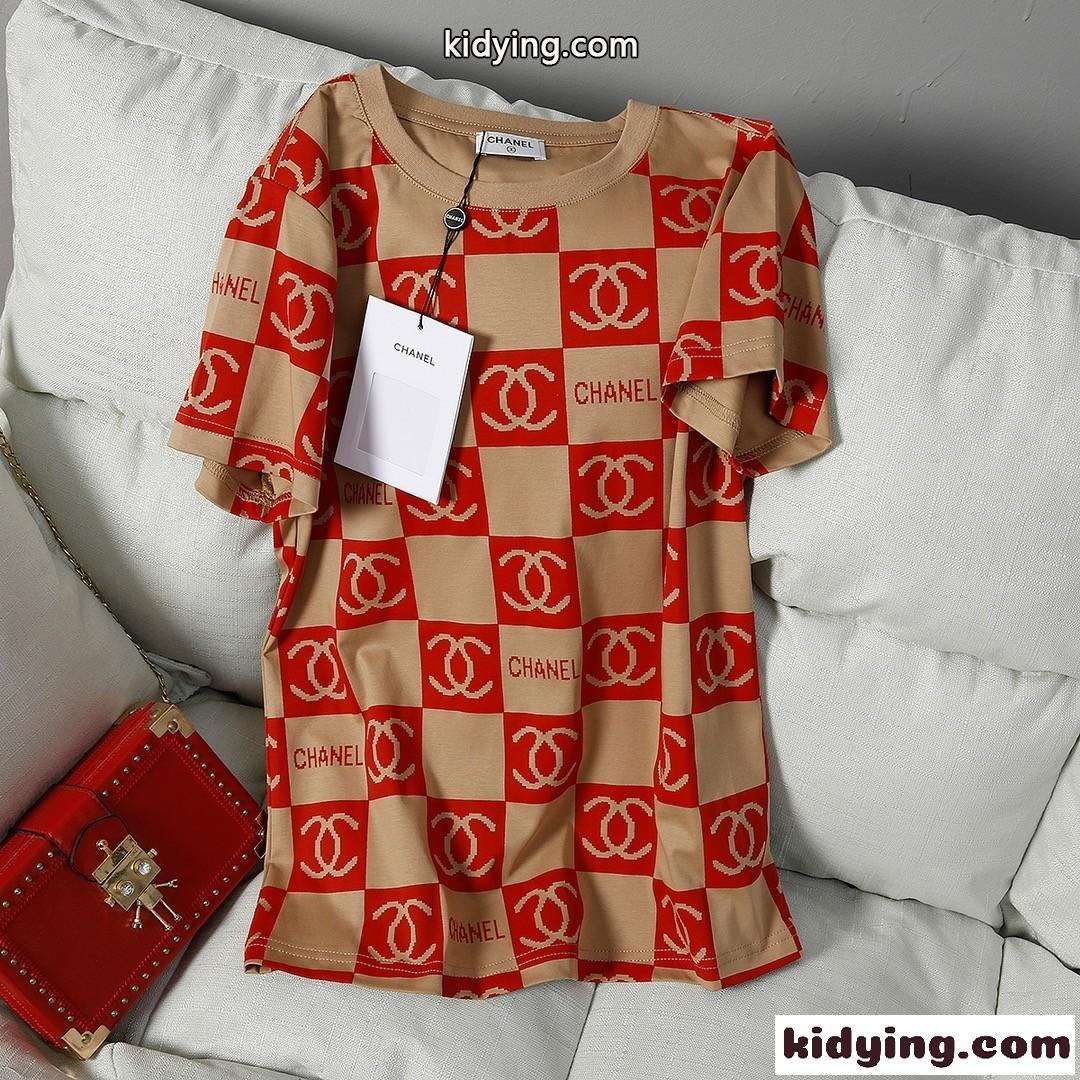 目を引く 着心地いい おしゃれ ロゴ 5色あり クルーネック シャネル tシャツ コピー コットン カジュアル 半袖 トップス-3
