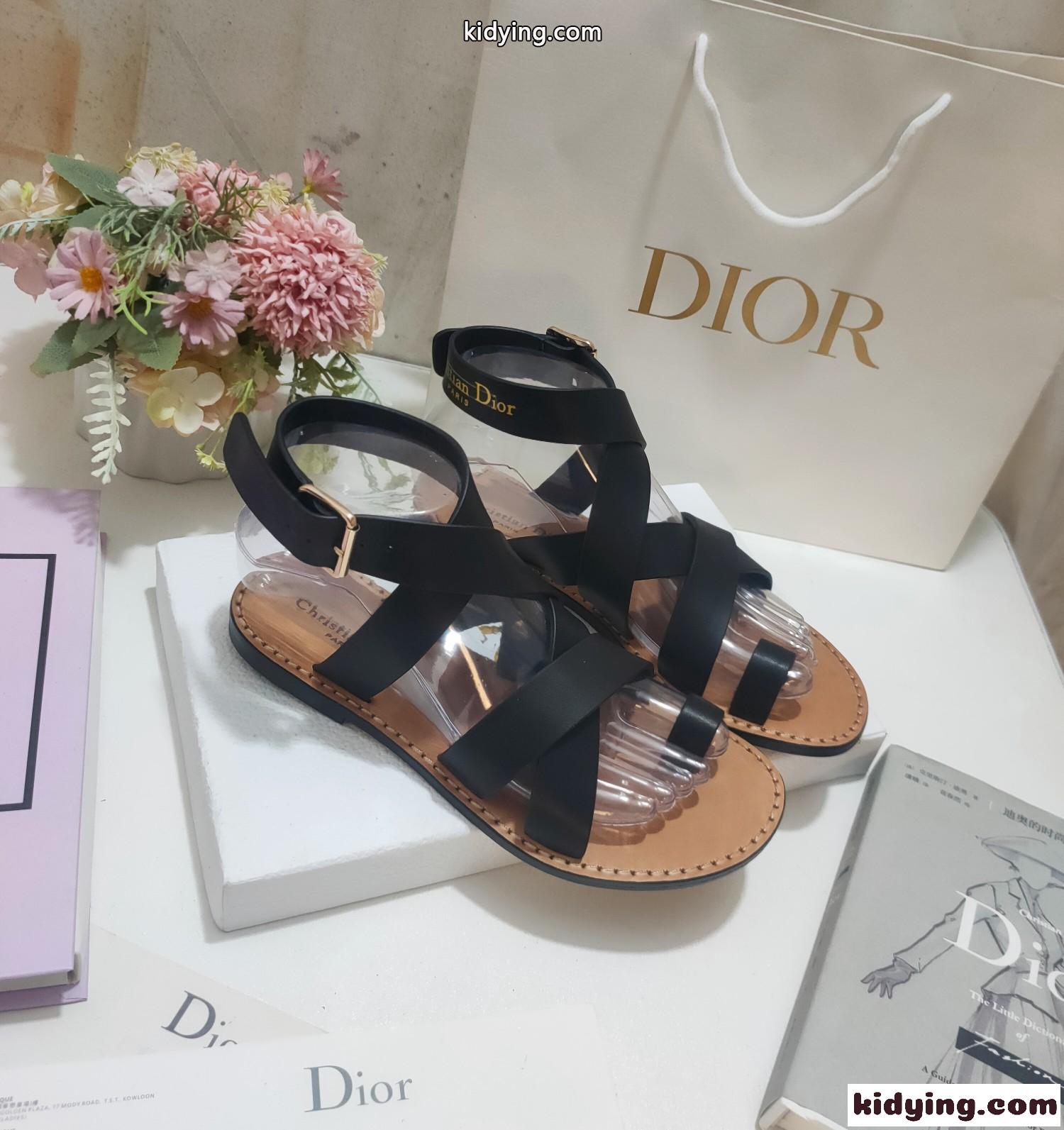 Dioriviera Dior Sun トゥリング サンダル クリスチャン・ディオール サンダル コピー ブラック-4