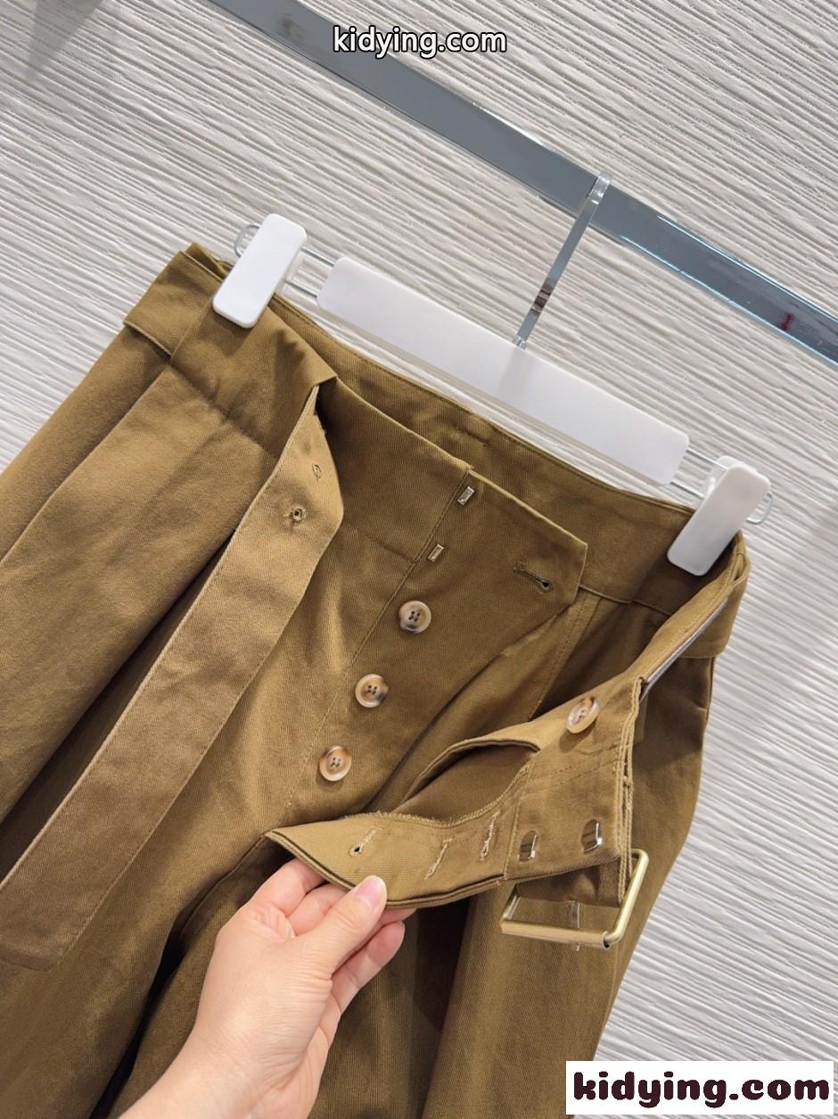 スタイリッシュ カジュアル ロエベ ベルト付き パンツ スーパーコピー-1