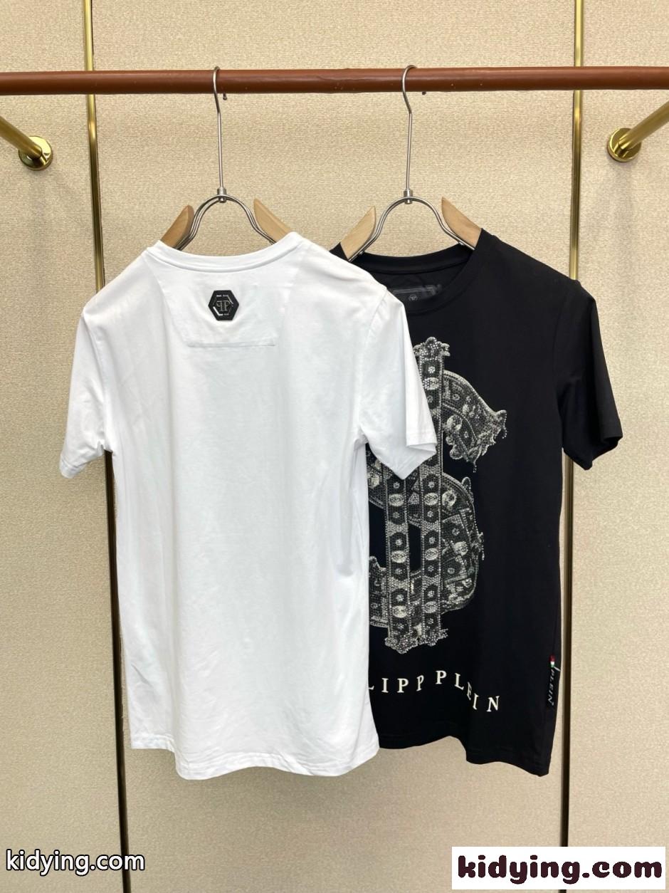 カジュアル 合わせやすい フィリッププレイン Tシャツ 偽物 クルーネック 半袖Tシャツ-1
