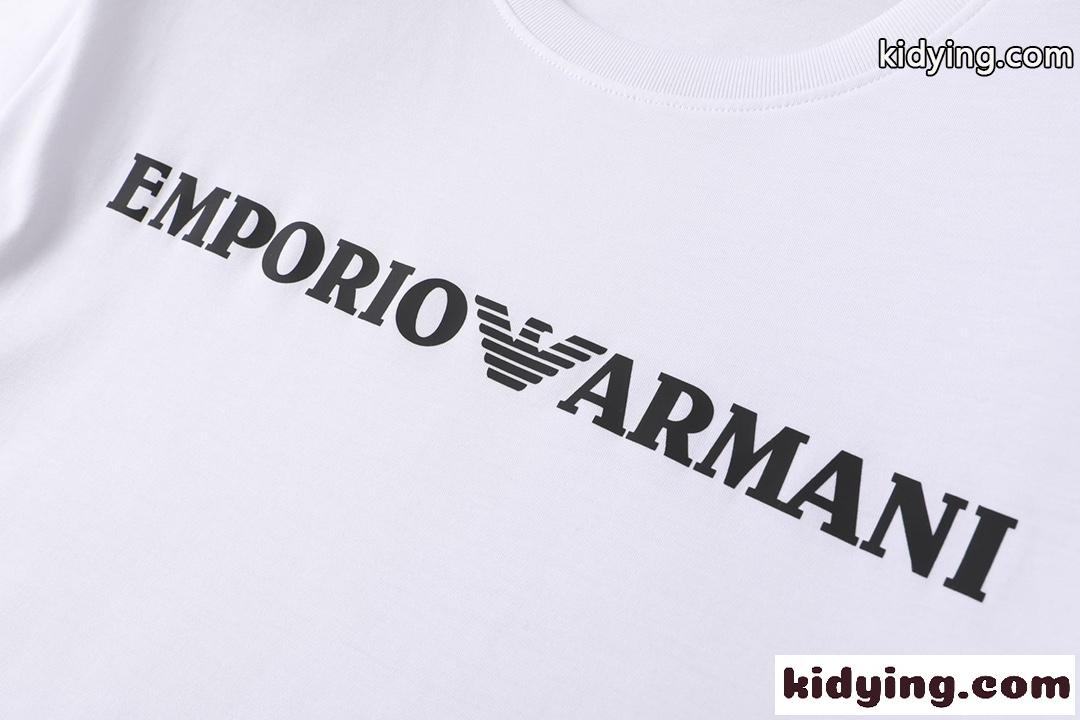シンプル ロゴ プリント おしゃれ アルマーニ tシャツ コピー クルーネック 半袖 春夏 着心地いい トップス-4