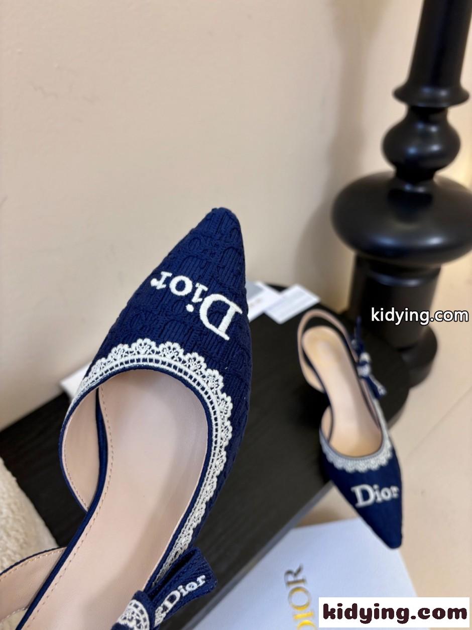 クリスチャン・ディオール パンプス コピー JAdior スリングバックパンプス ブルー-2