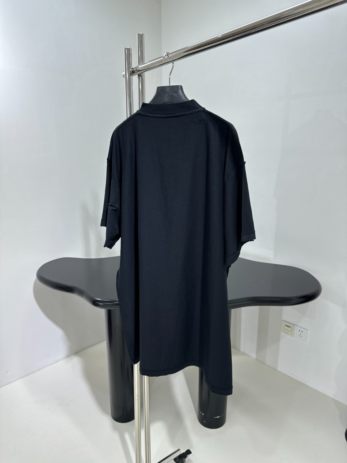 オーバーサイズ バレンシアガ Tシャツ コピー プリント半袖Tシャツ ユニセックス ブラック-1