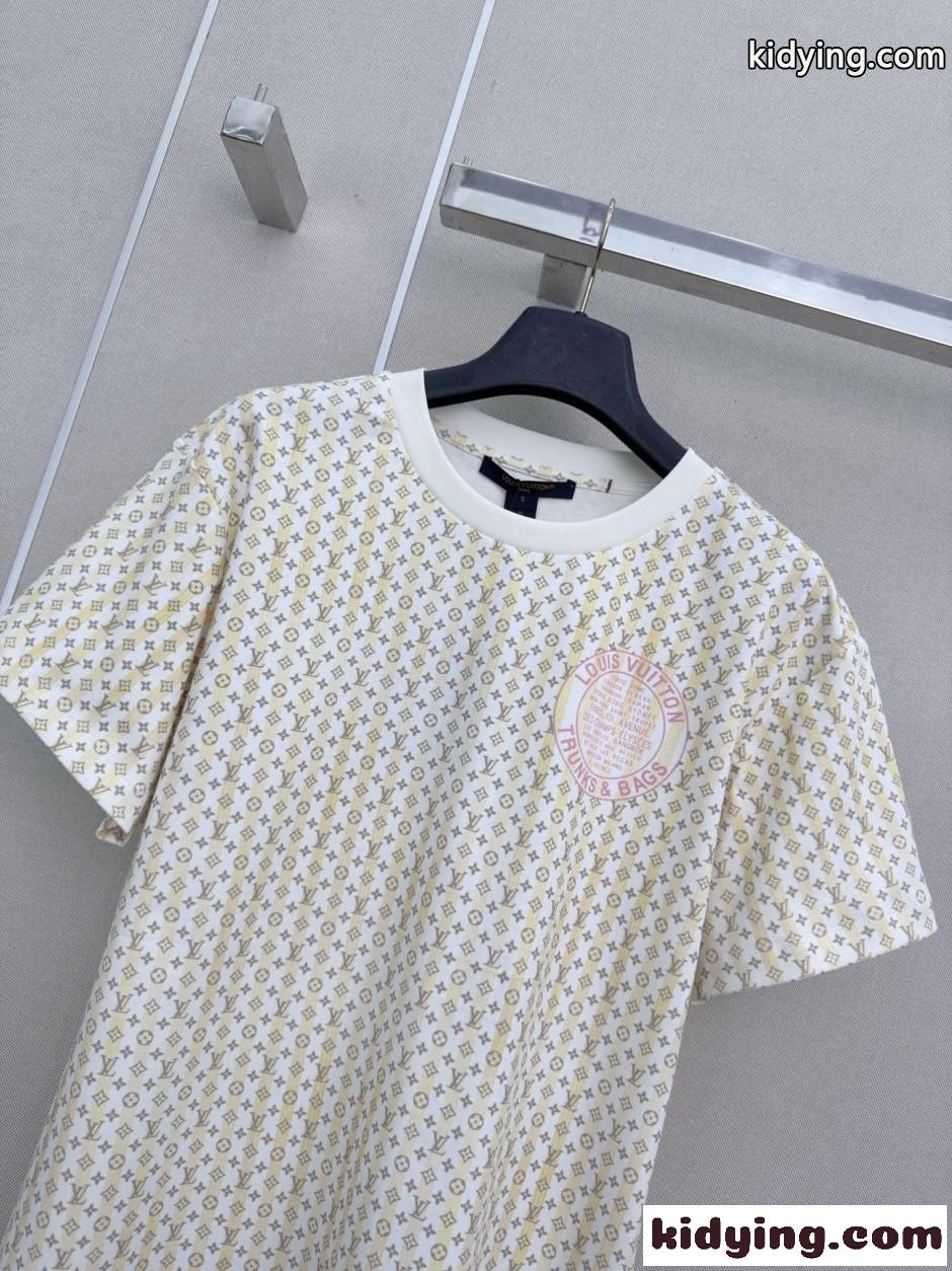 モノグラム ストライプ Tシャツ ルイ・ヴィトン Tシャツ コピー 半袖トップス-0