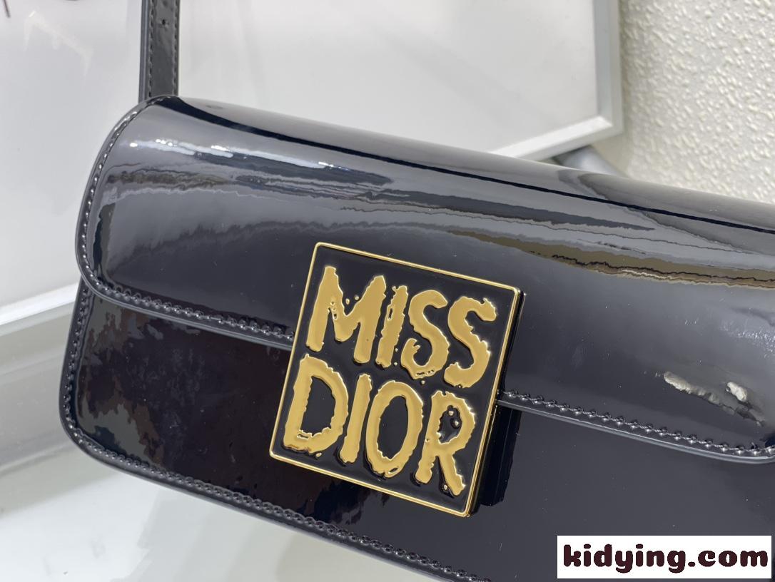パテントレザー Miss Dior フラップバッグ クリスチャン・ディオール バッグ コピー ブラック-3