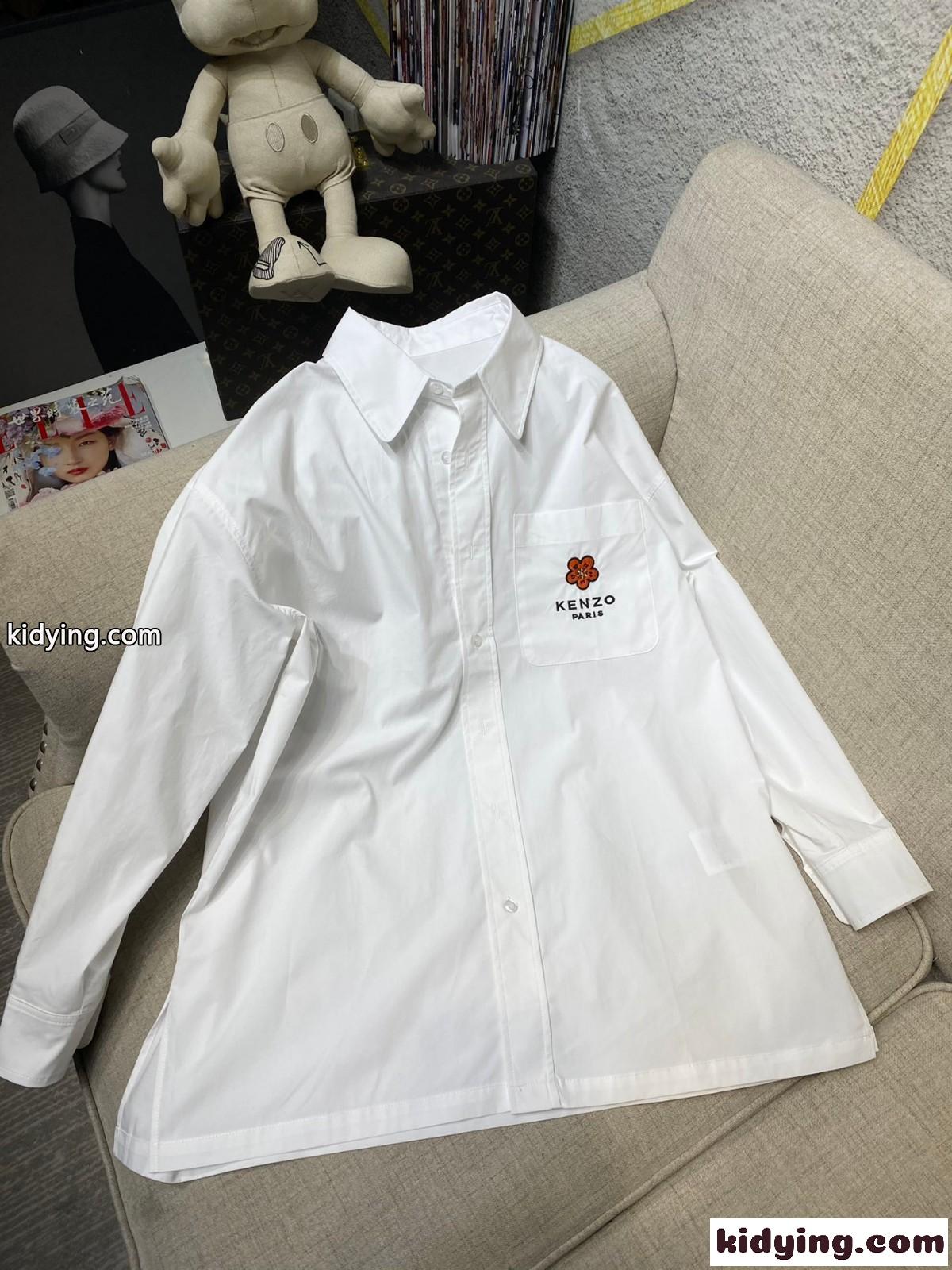 カジュアル クラシック ゆったり ロゴ ケンゾー シャツ コピー 人気 長袖 トップス ユニセックス-0