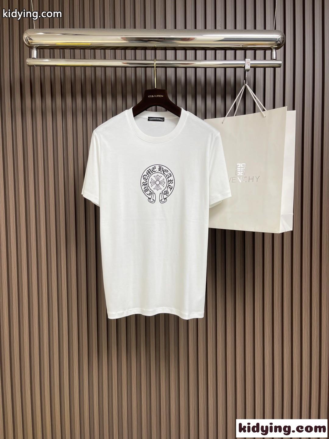 シンプル ロゴプリント クルーネック クロムハーツ Tシャツ コピー 半袖Tシャツ-1