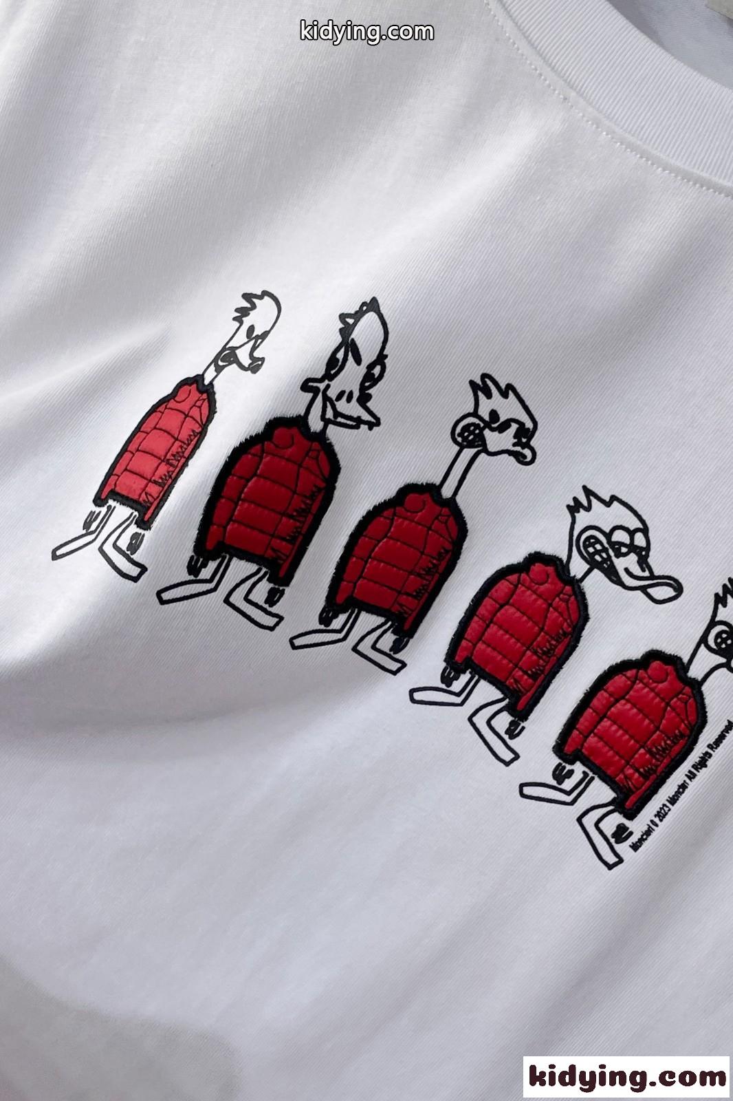 可愛い おしゃれ コットン クルーネック モンクレール Tシャツ コピー 半袖Tシャツ-3