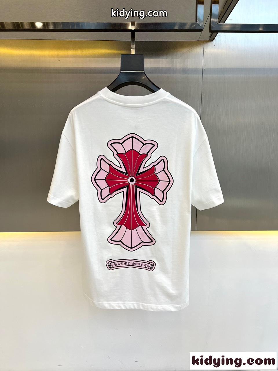 クロムハーツ 半袖Tシャツ コピー ゆったり ストリート カジュアル ホワイト-3